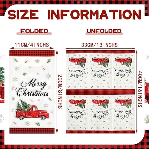 Miniatura 4 de Geyoga 200 servilletas navideñas para invitados de 2 capas con temática navideña, toallas de mano desechables con copos de nieve, servilletas de