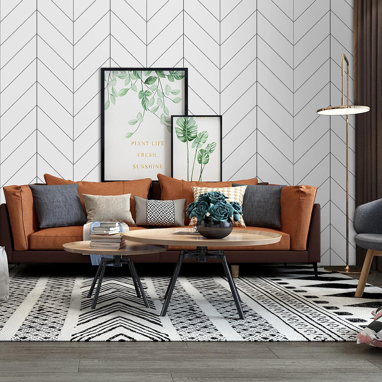 LXCREAT Peel and Stick Wallpaper Stripe Removable Wallpaper 17.71 in X 118 in Black/White Self Adhesive Wallpaper Modern Durable for Home Decoration Old Furniture Renovation : Everything Else