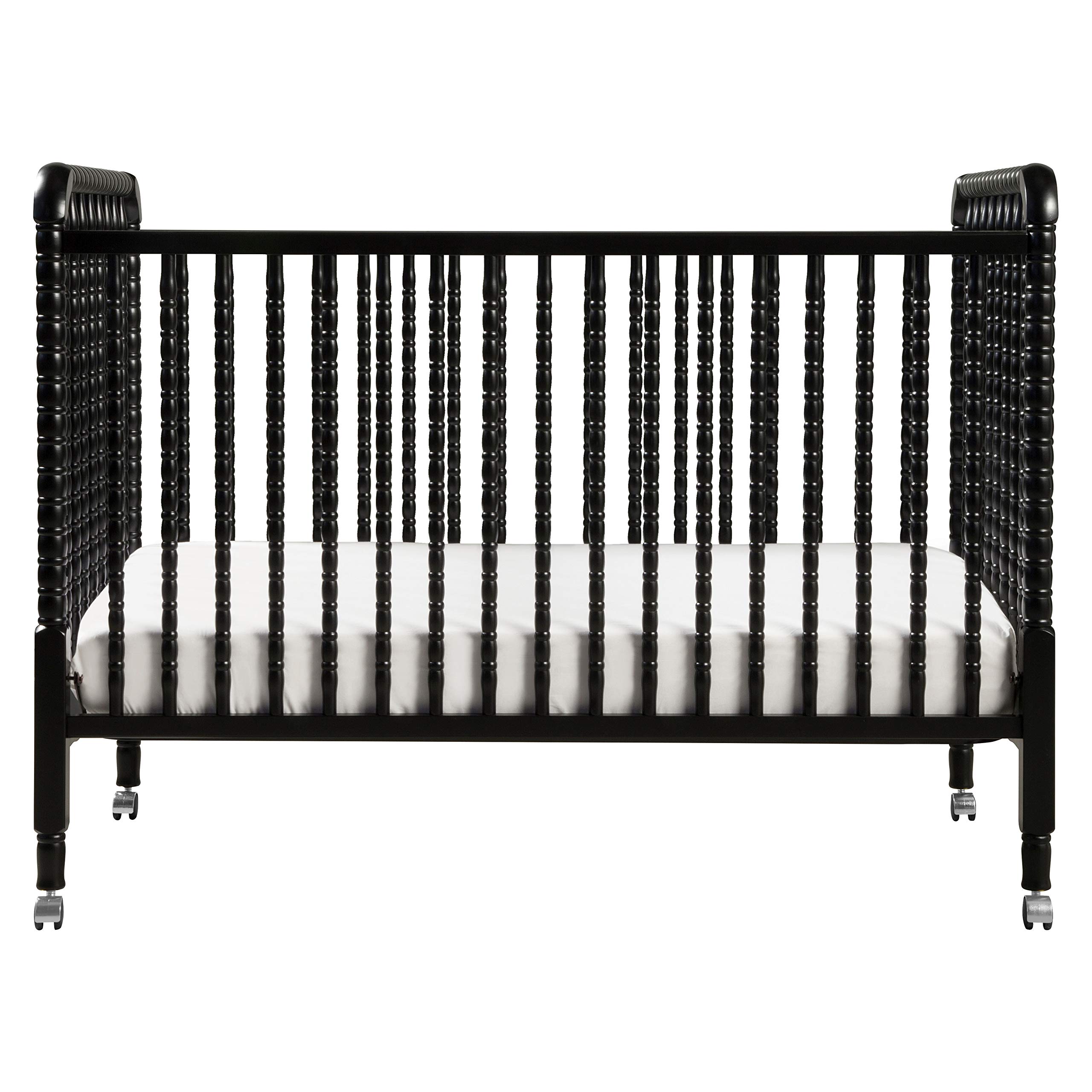 DaVinci Jenny Lind 3-in-1 Convertible Crib in Ebony, Removeable Wheels, Greenguard Gold Certified
