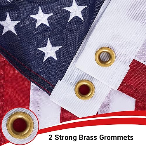 Miniatura 7 de Bandera de bandera de yate estadounidense de 12 x 18 pulgadas para barco, banderas bordadas de estrellas marinas, bandera patriótica de barcos