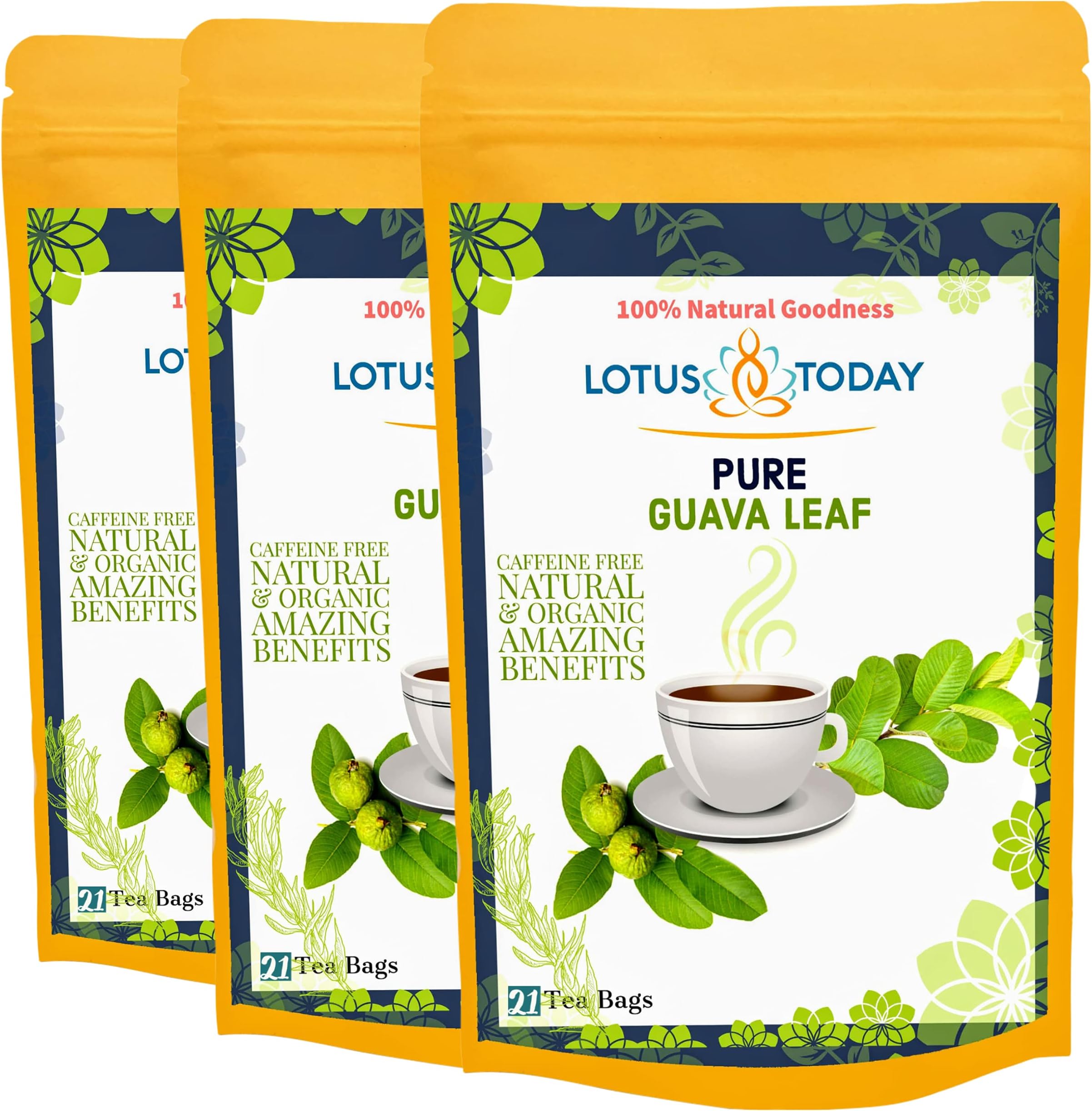 Guava Leaves Tea 60 Tea Bags Pure Guava Leaf Diabetic Diet weight Management Herbal Tea
