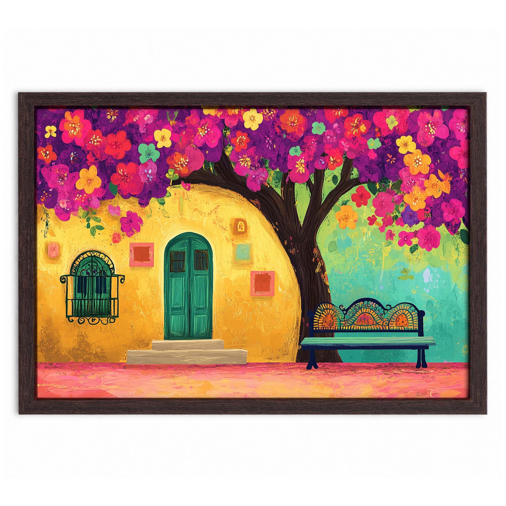 Paper Pajama Company Floral Dome Bench Wall Art Framed Garden View Painting for Living Room Decor 13.5 x 9.5 Inch by Nav Nitika-image-13
