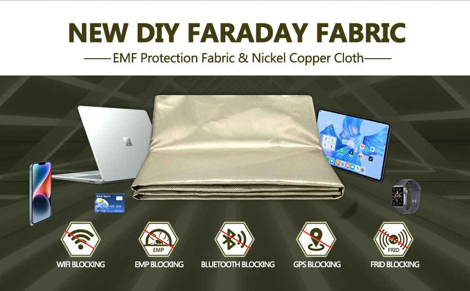 Faraday Fabric, Copper Faraday Cloth For EMP Shield,grounding Mobile