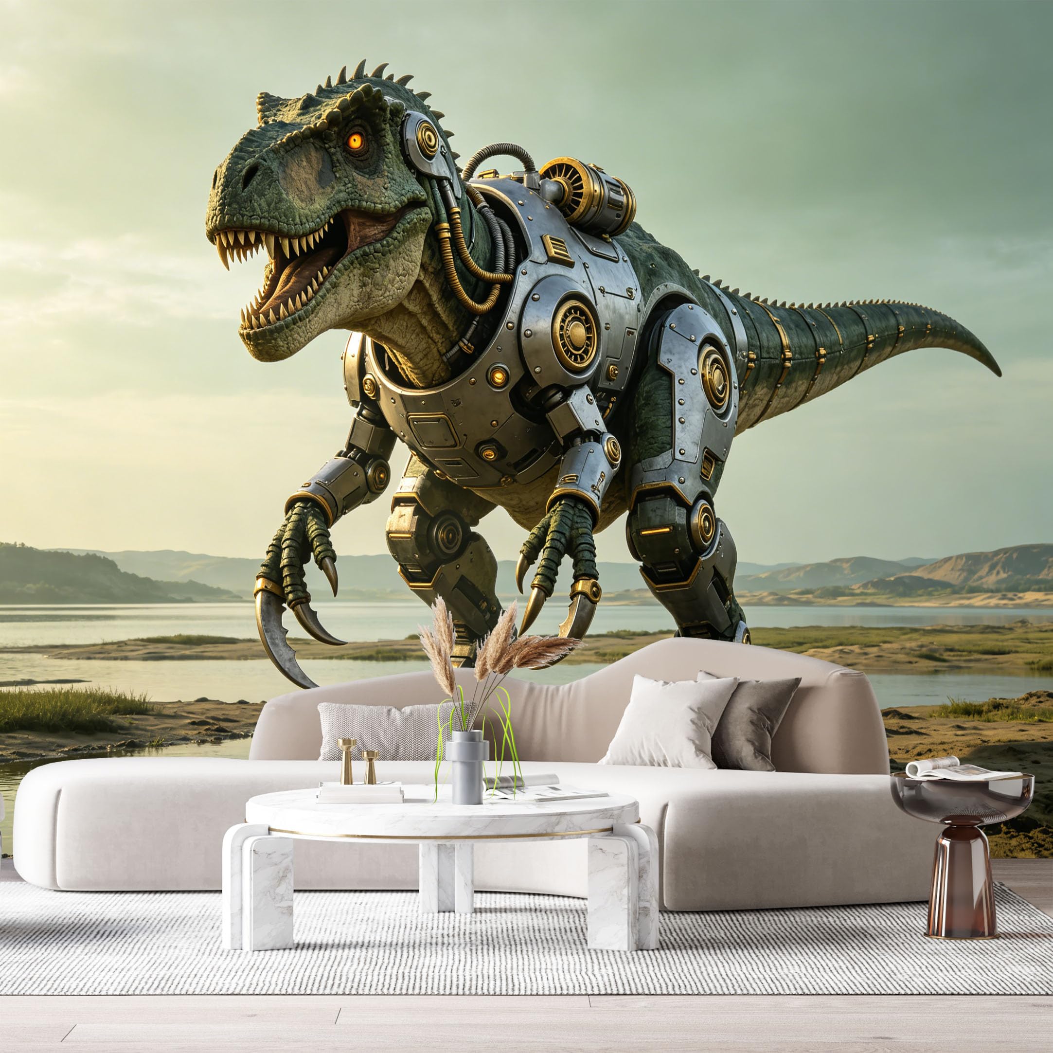 Custom Size Wall Mural Beast Mech Metal Armor Futuristic SciFi Robot SelfAdhesive Art Prints Removable Large Wallpaper Boy Bedroom Esports Room Game Room Tenant Room Studio