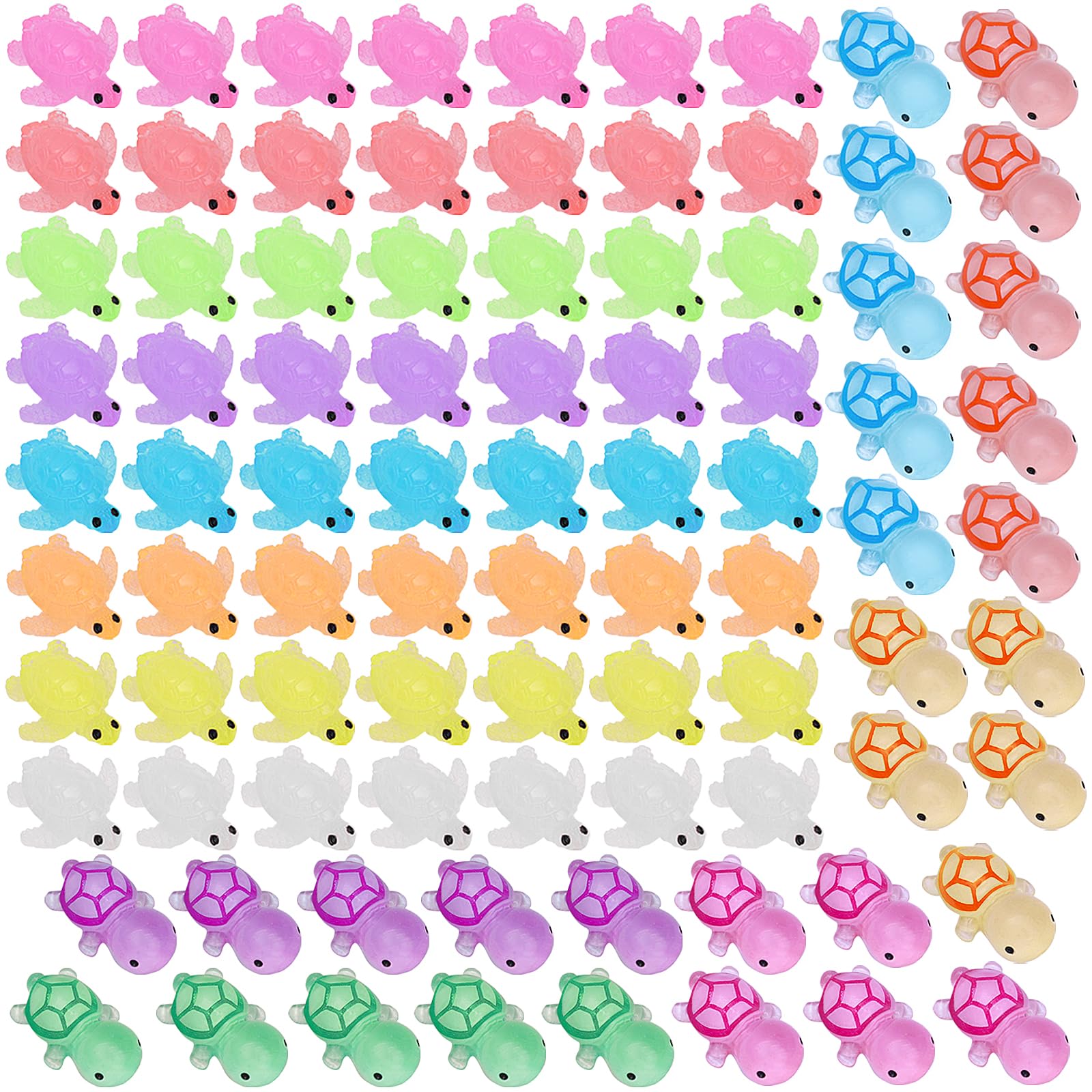 ONEST 86 Pieces Mini Turtle Figurines Playset Hand Painted Little Turtles Resin Small Turtle Figures