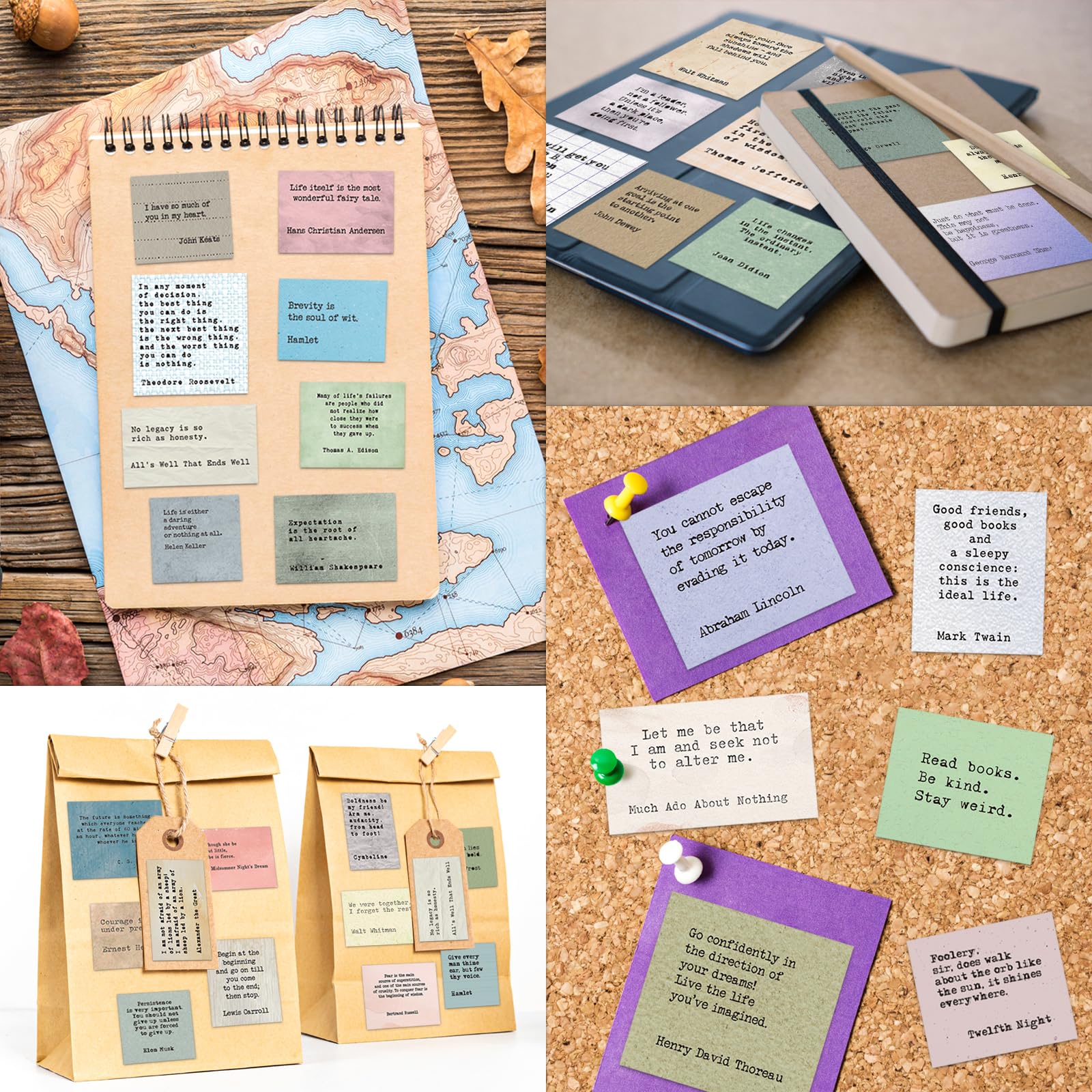 HomSeon Naklejki w stylu vintage, 360 szt., do dziennika, scrapbookingu, słynne cytaty, naklejki na tablicę wizji, retro, wibracje, śmieci, pocisk, pamiętnik, artykuły na laptopa, etui na telefon,
