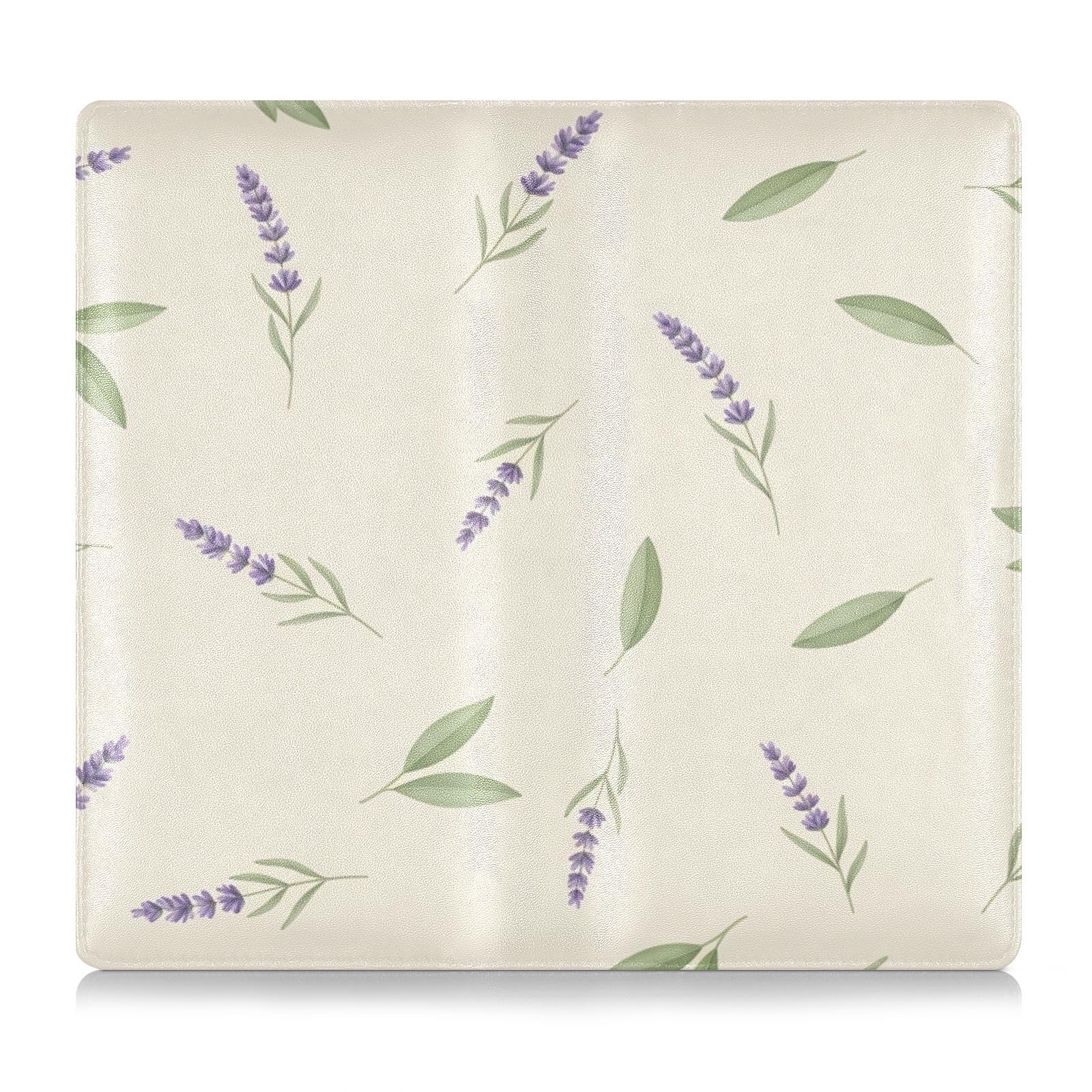 BURSTDDY Lavender Leather Car Registration and Insurance Holder,Registration and Insurance Card Holder Glove Box Car Organizer Car Document Holder for Cards, Driver License