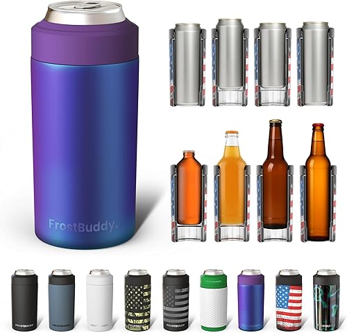 Miniatura 18 de Frost Buddy - Enfriador de latas universal Buddy, se adapta a todos, para botellas regulares de 12 y 16 onzas o de tamaño delgado, acero inoxidable