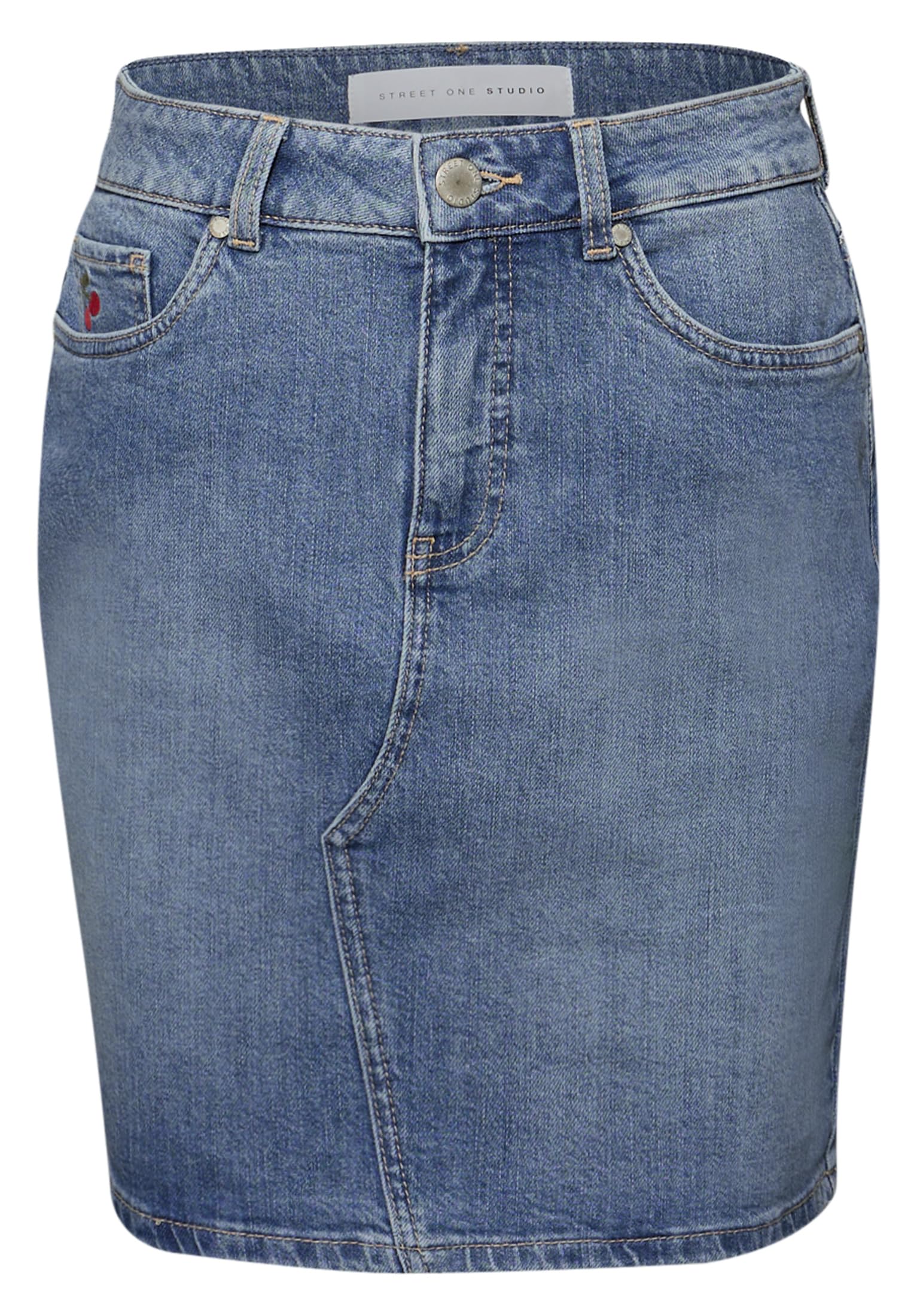 Street One Studio Damen Kurzer Jeansrock im High Waist Fit