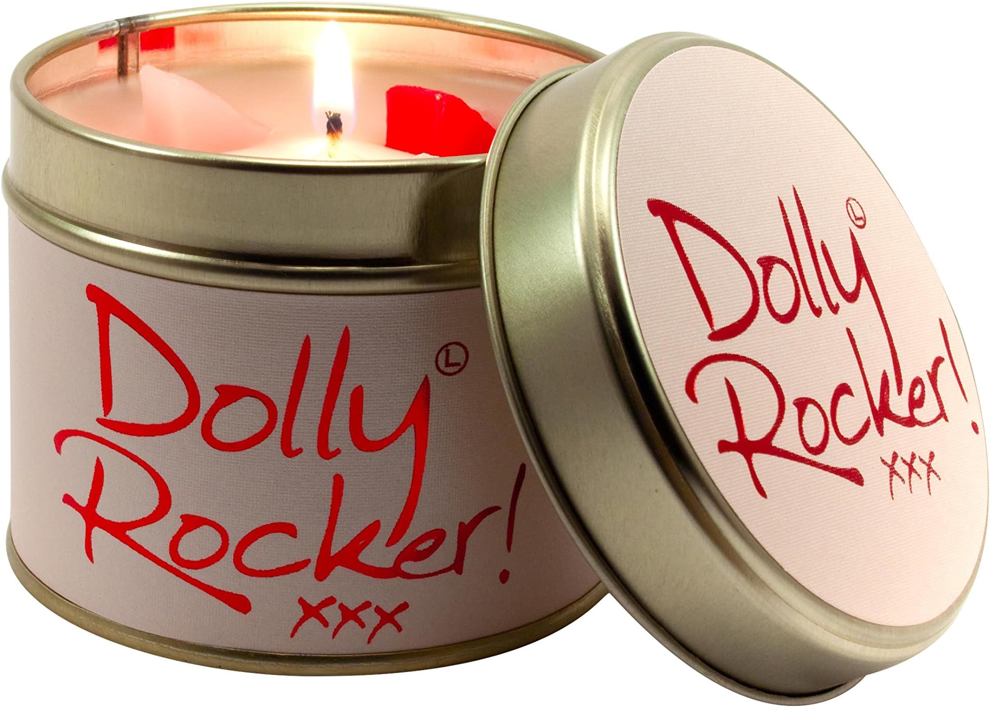 Dolly Rocker Tin, Pink, 7.7cm l x 7.7cm w x 6.6cm h