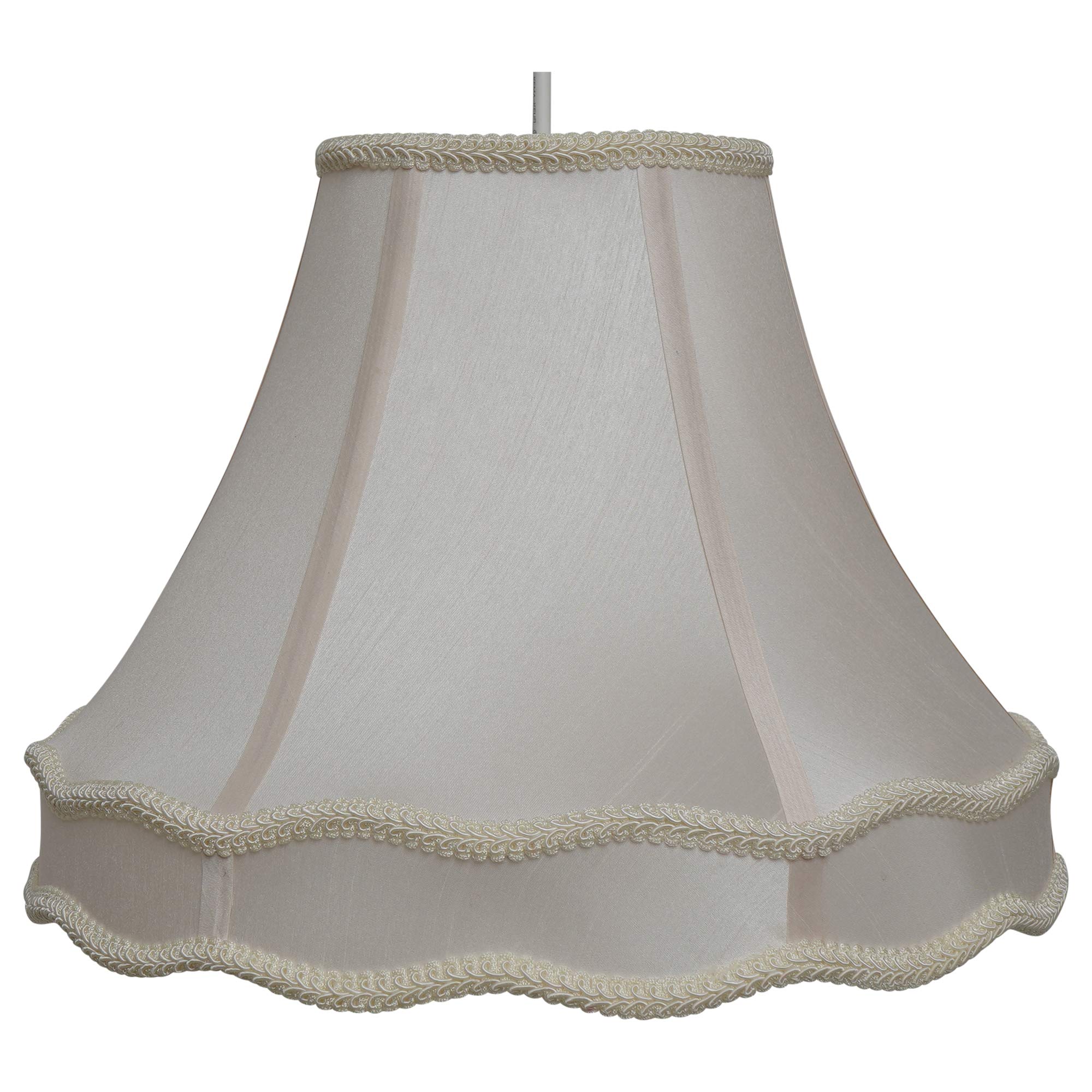Rope Trim Lightshade with Double Scallop in and Ivory Cream Finish