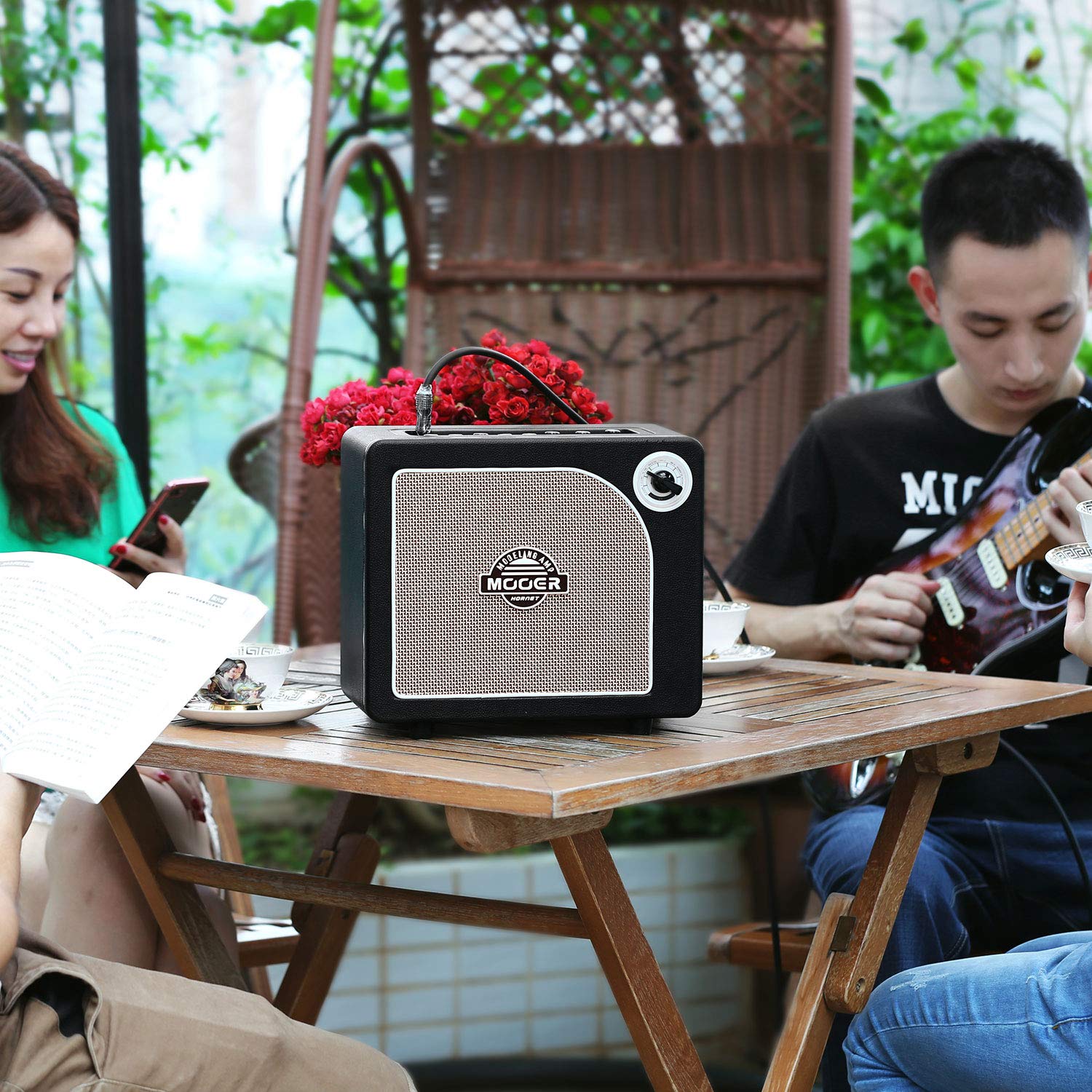 HORNET BLACK - Amplificatore digitale per chitarra, 15 Watt, modello 9 ampere, modulazione integrata, ritardo, effetti di riverbero, accordatore di chitarra modalità Live