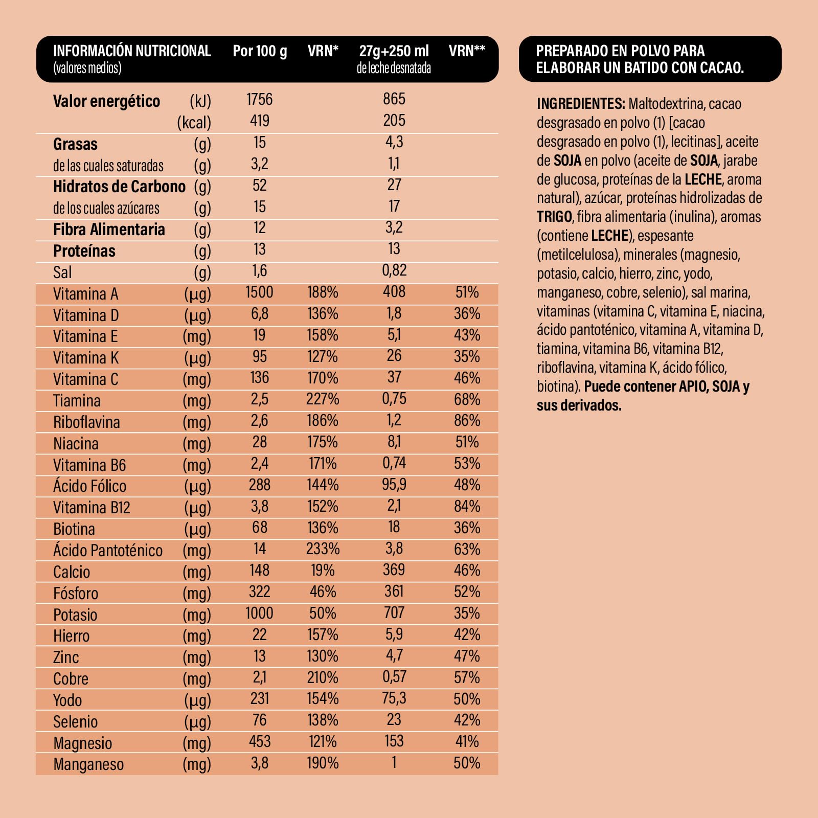 Bicentury Batido Completo Sustitutivo de Comida Sabor Chocolate, Rico en Proteínas, Bajo en Grasas saturadas, Un batido equivale a una comida completa, 436 g, 16 raciones — view 6