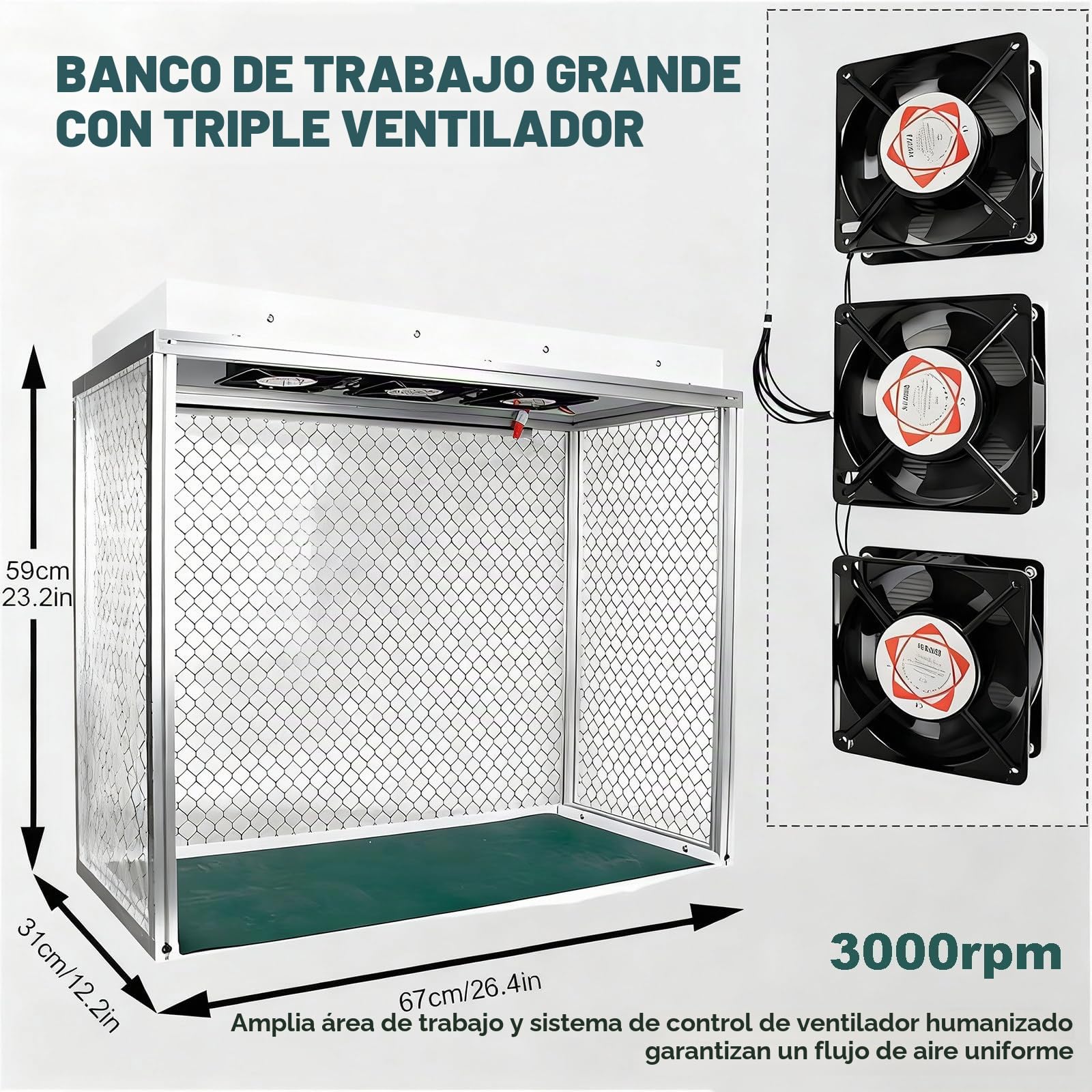 Cabina de Flujo Laminar Vertical para Micología, Cabina de Flujo Laminar con Filtro Eficiente, Nivel de Limpieza ISO 5, Ideal para Reparación de Teléfonos y Uso en Laboratorios. Silenciosa.