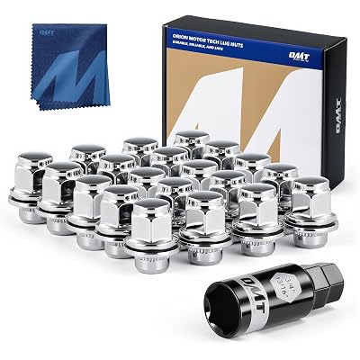 Orion Motor Tech M12x1.5 Lug Nuts, 12x1.5mm Mag Wheel Lug Nuts Compatible with Toyota Avalon Camry Corolla Highlander RAV4 Sienna Matrix Prius Venza Crown OEM Factory Wheels, Set of 20