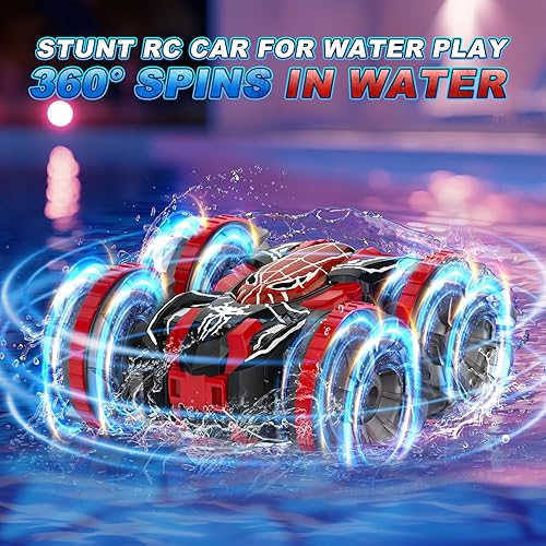 Miniatura 3 de Auto a control remoto impermeable, 4WD Land & Water 2.4 GHz RC Car Remote Control Boat, rotación de 360 RC con luces LED, regalos para niños y