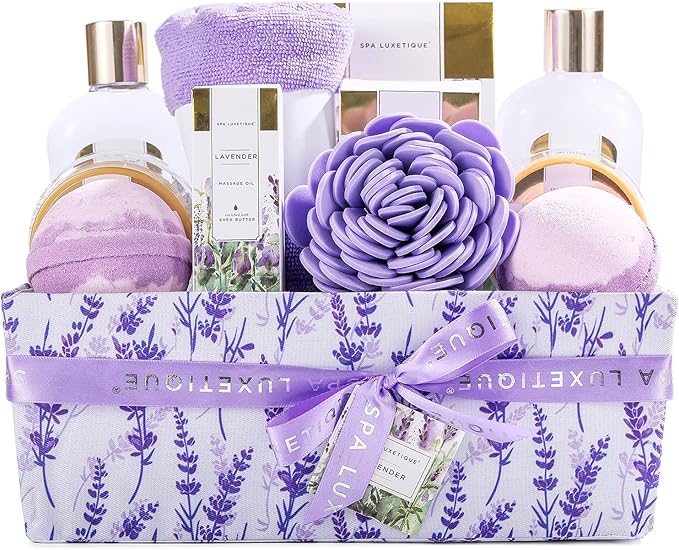 Spa Luxetique Spa Gift Set, 12pcs Lavender Bath Set, Gift Hampers for