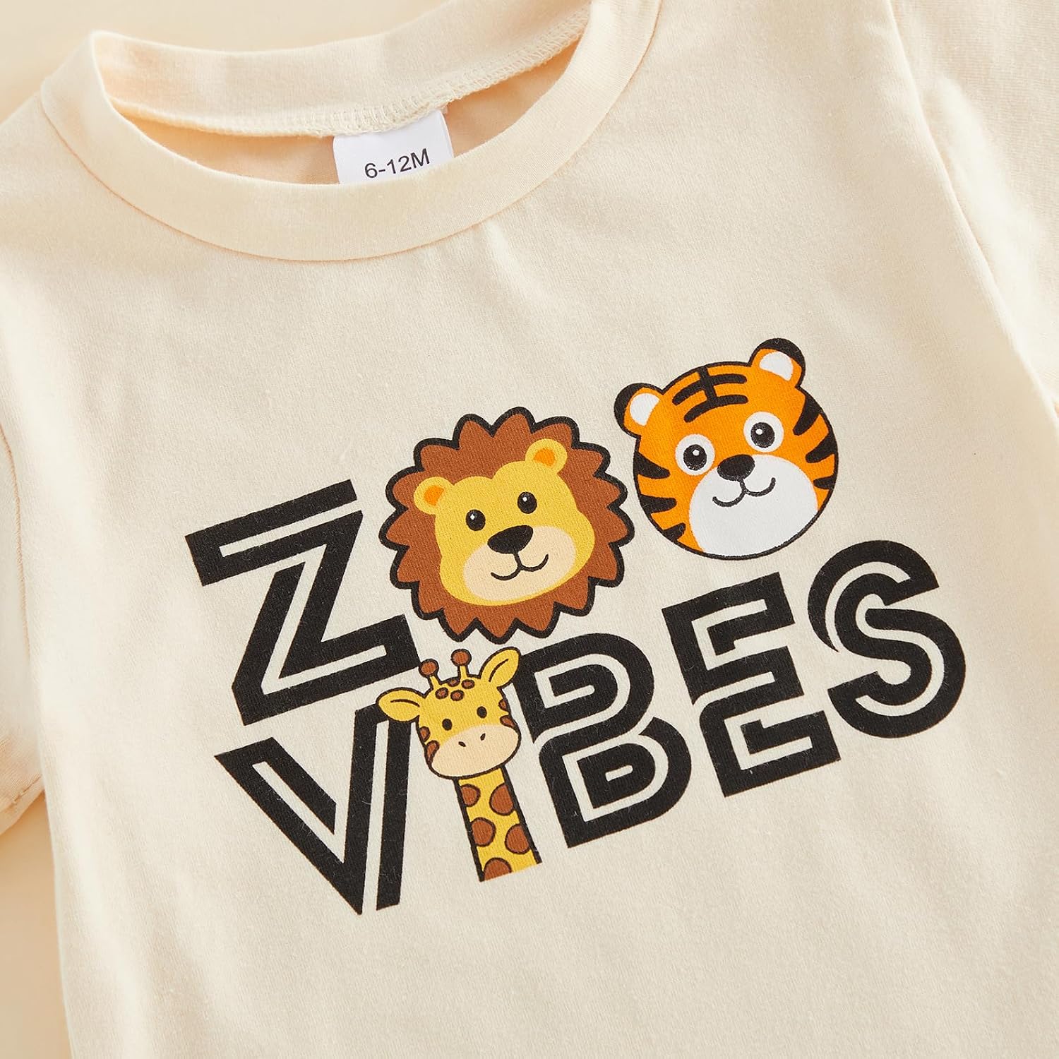 Kavousa Toddler Boy Summer Outfits Zoo Animal Baby Boy Short Sleeves T-Shirt Plaid Shorts Set Infant Boy Clothes Set