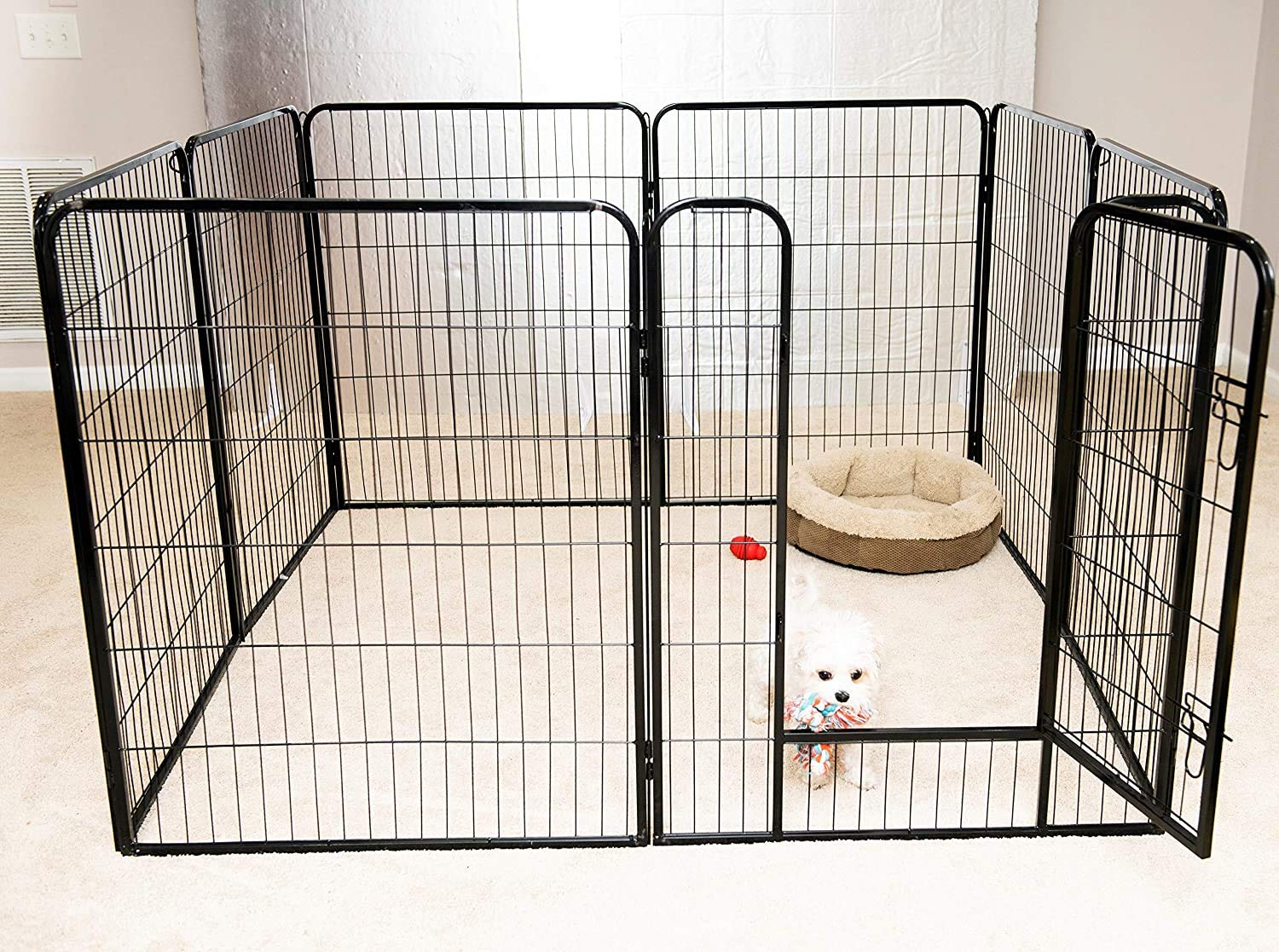 Barriera di sicurezza Recinzione Camino per bambini cane gatto Firewall Barriera scale Barričre Gabbia Firewall griglia di protezione 8 pannelli pieghevoli, 80 x 60 cm (8 pezzi)