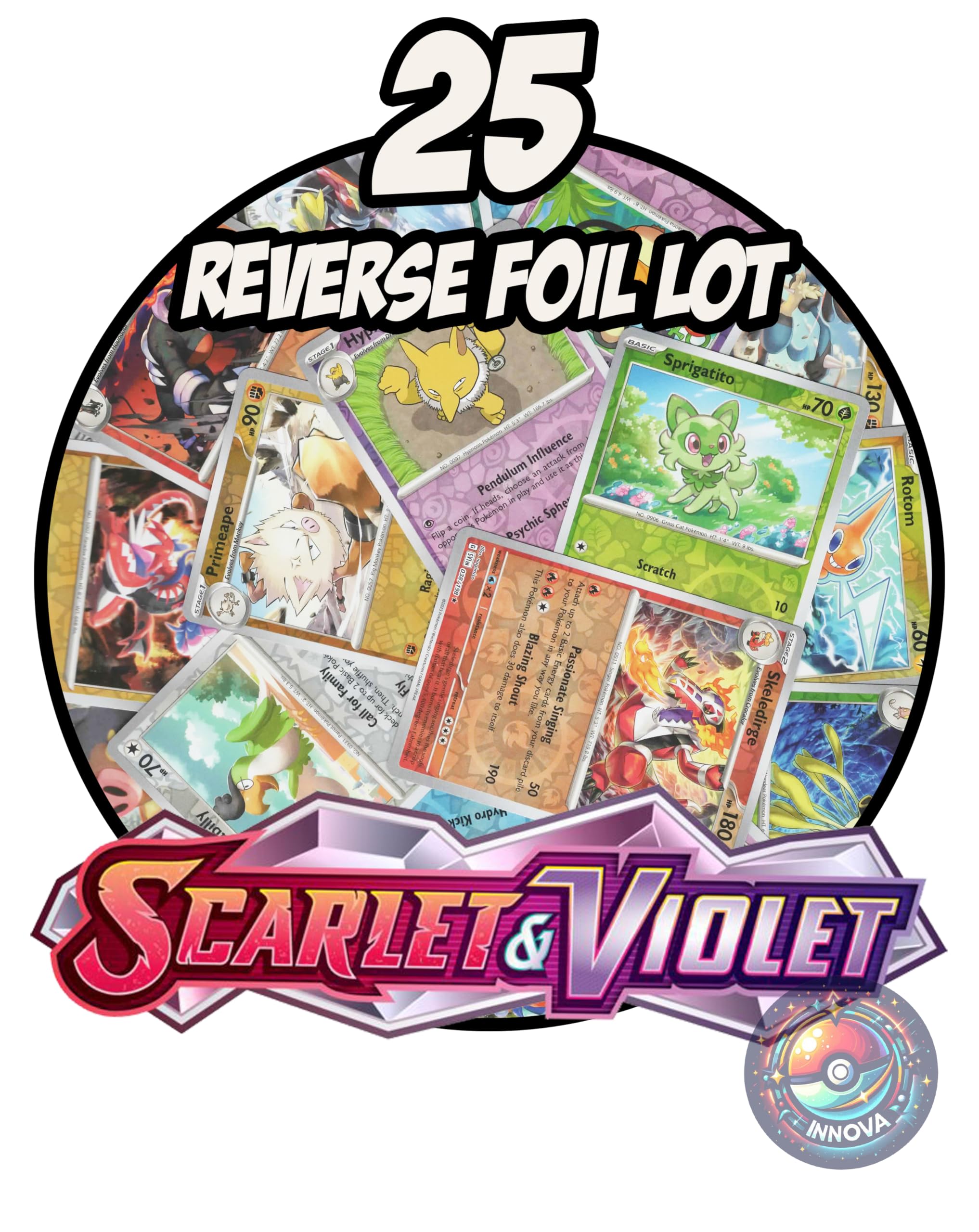 Amazon.com: Pokemon Scarlet & Violet Base Set – Reverse Foil Card Lot – x25  (Random Selection)- No Duplicate : Toys & Games