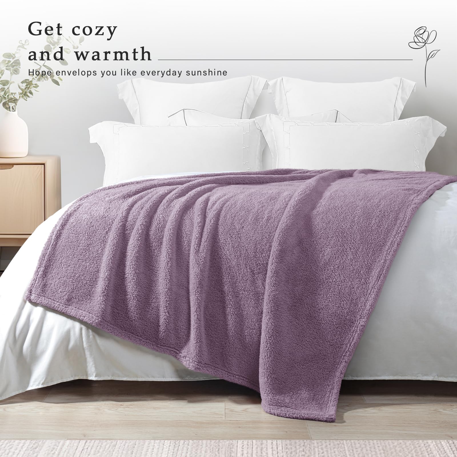 Exclusivo Mezcla Soft Fleece Throw Blanket for Sofa Super Soft Velvet Plush Blanket for Bed Fuzzy Cozy and Warm for All Seasons 127x152 CM - Image 2