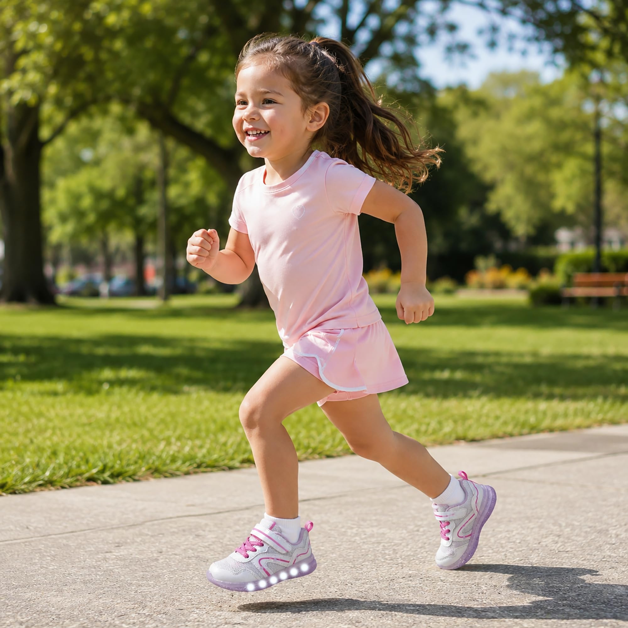 AMZZPIK Zapatos para niños pequeños con luz LED para niños y niñas