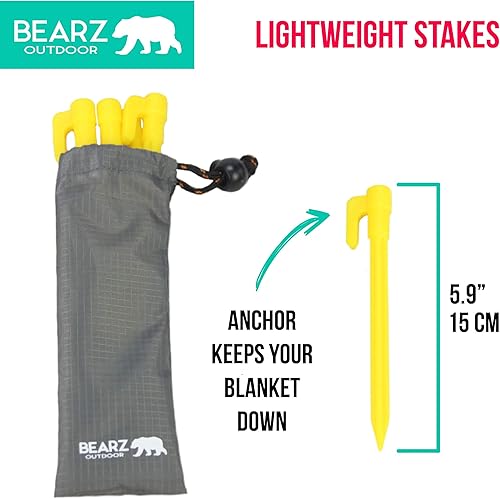 Miniatura 5 de Manta de bolsillo, manta de viaje impermeable, azul, mediana, sintética, moderna, picnic, camping, senderismo