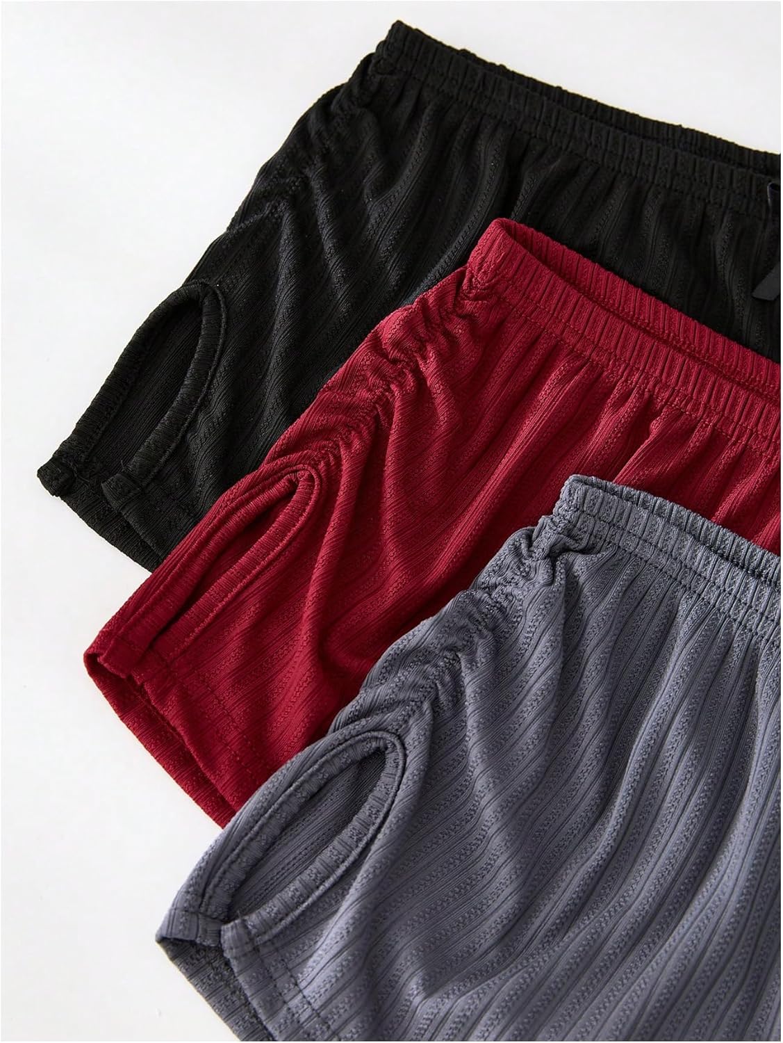 GORGLITTER Women's 3 Piece Sleep Pajama Shorts Micro Mini Low Waist Side Slit Cute Comfy Sleeping Pj Shorts - Image 4