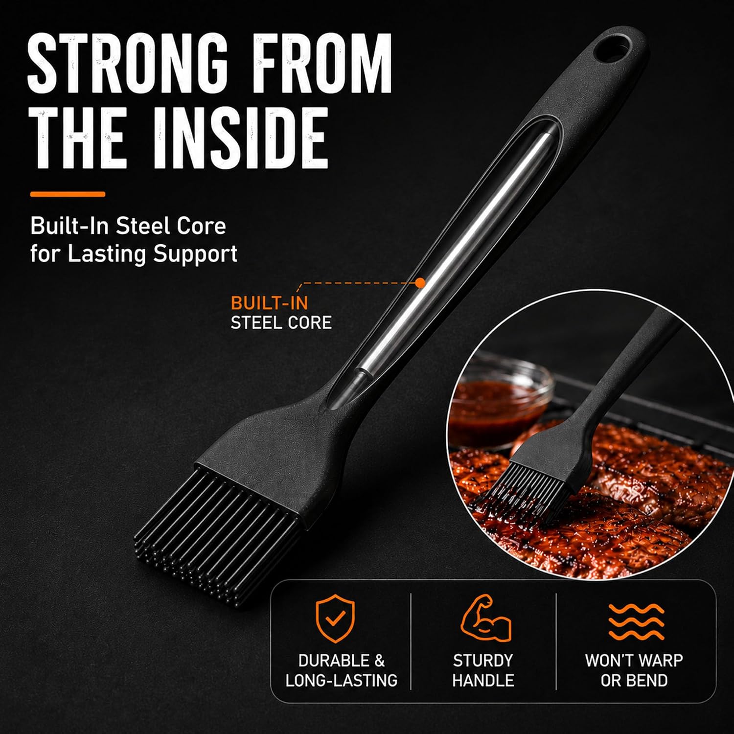Silicone Basting Pastry Brush for Baking Bbq Spread Oil Butter