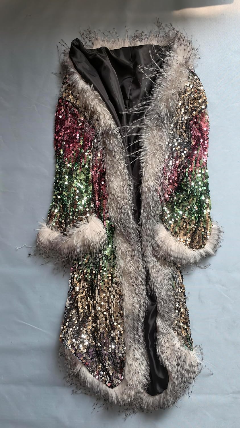 LED Light up Sequin Coat for Women Flash Sparkly Jacket Rave Costume Music Festival Outfits Parties Halloween Holiday - Image 3