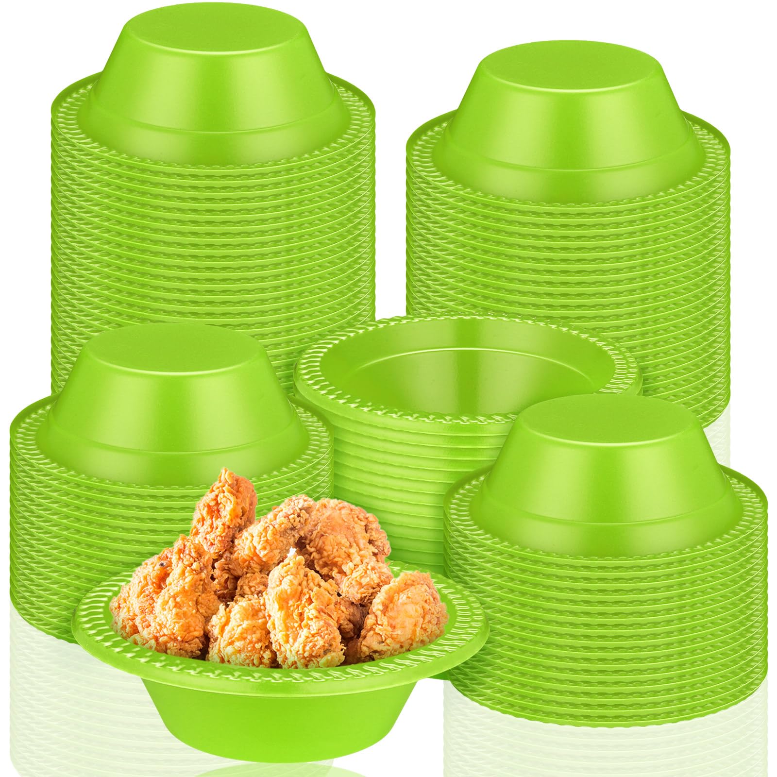 Lallisa 100 Pcs 12oz Green Disposable Plastic Bowls Party