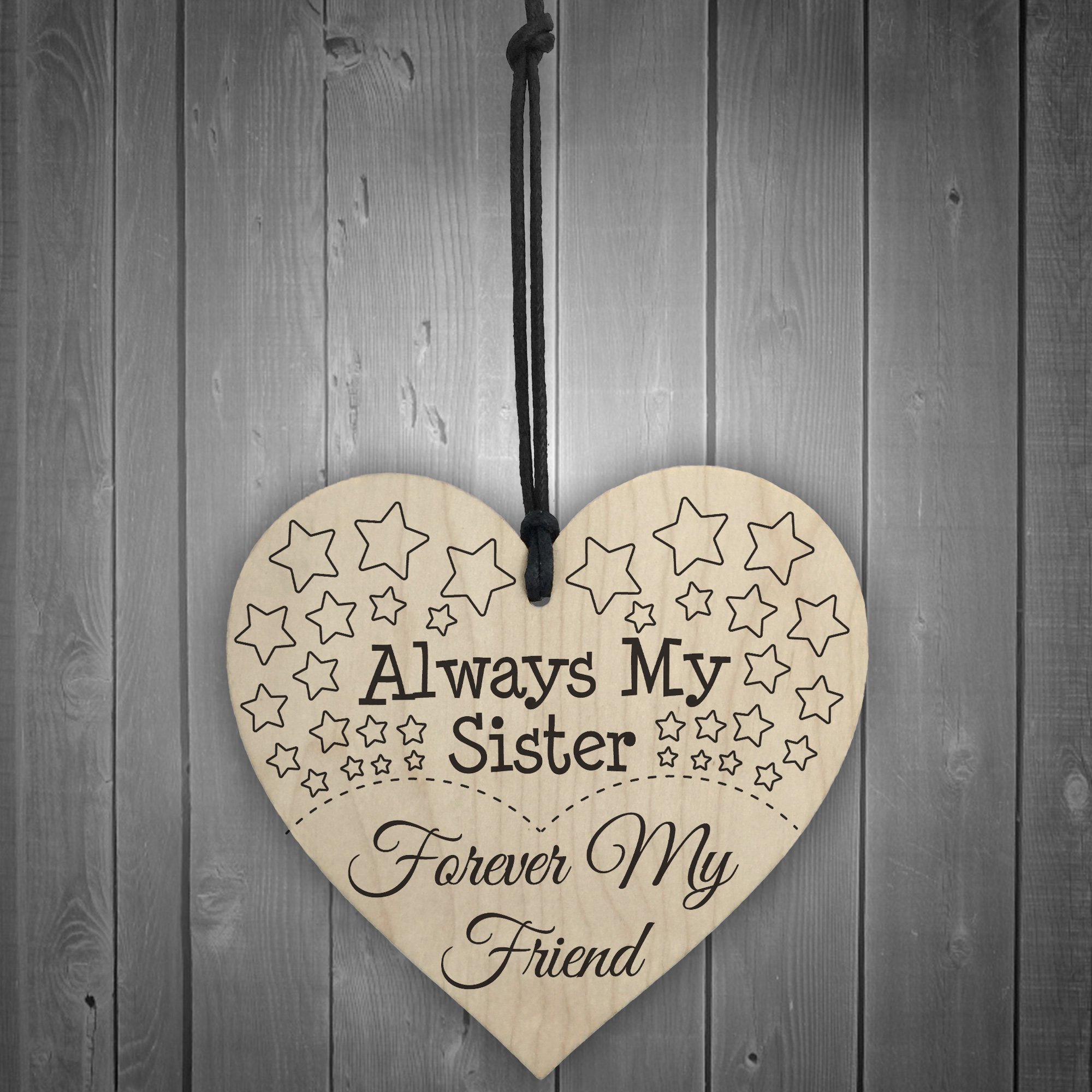 Collins 'Sister Is Short For Best Friend' Wood Block Sign - 4x6 Inch Floral Decor Sign