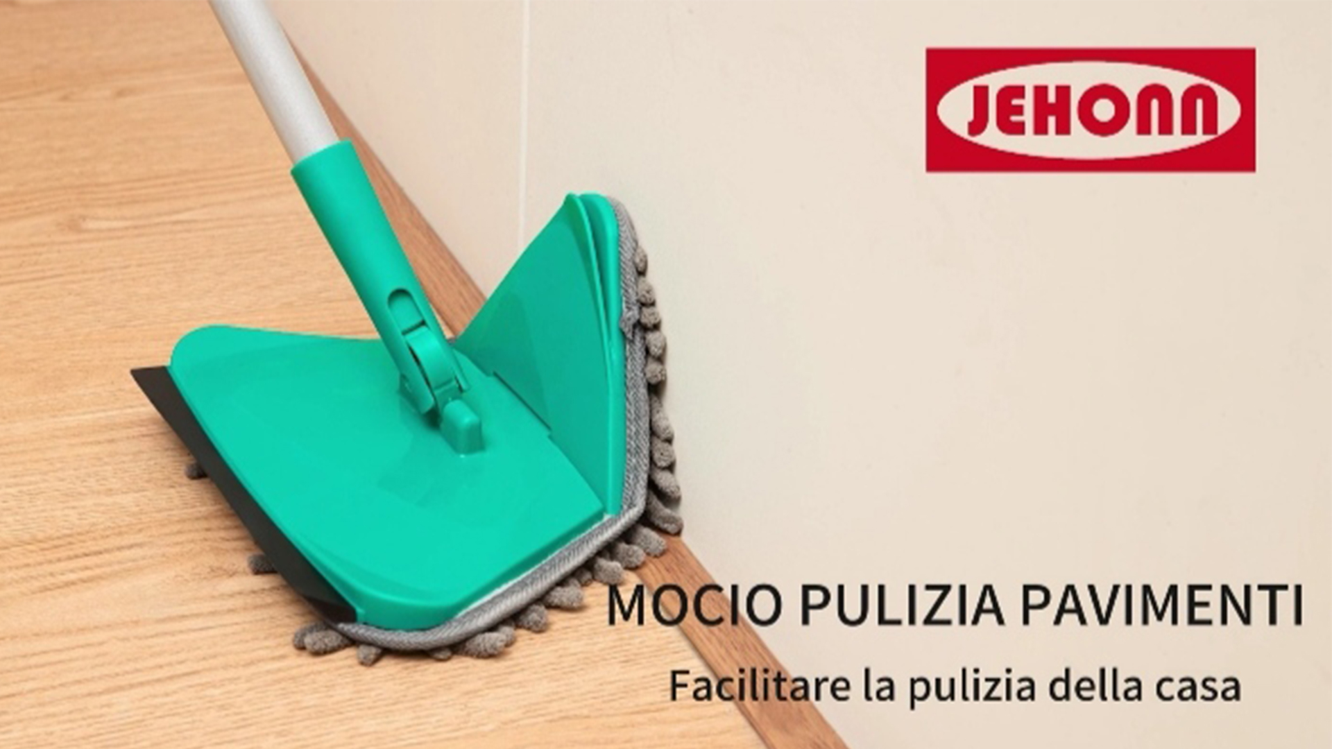 Mocio Allungabile Per Pavimenti E Pareti - Testa Triangolare 360°, 6 Tamponi Microfibra, Manico Fino 200cm - Foto 10