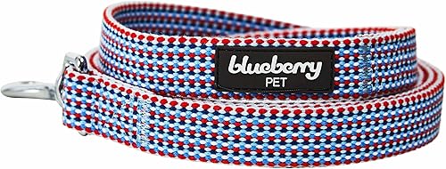Blueberry Pet Correa de perro con trenzas multicolor, 5 pies x 34 pulgadas, M, correas para perros