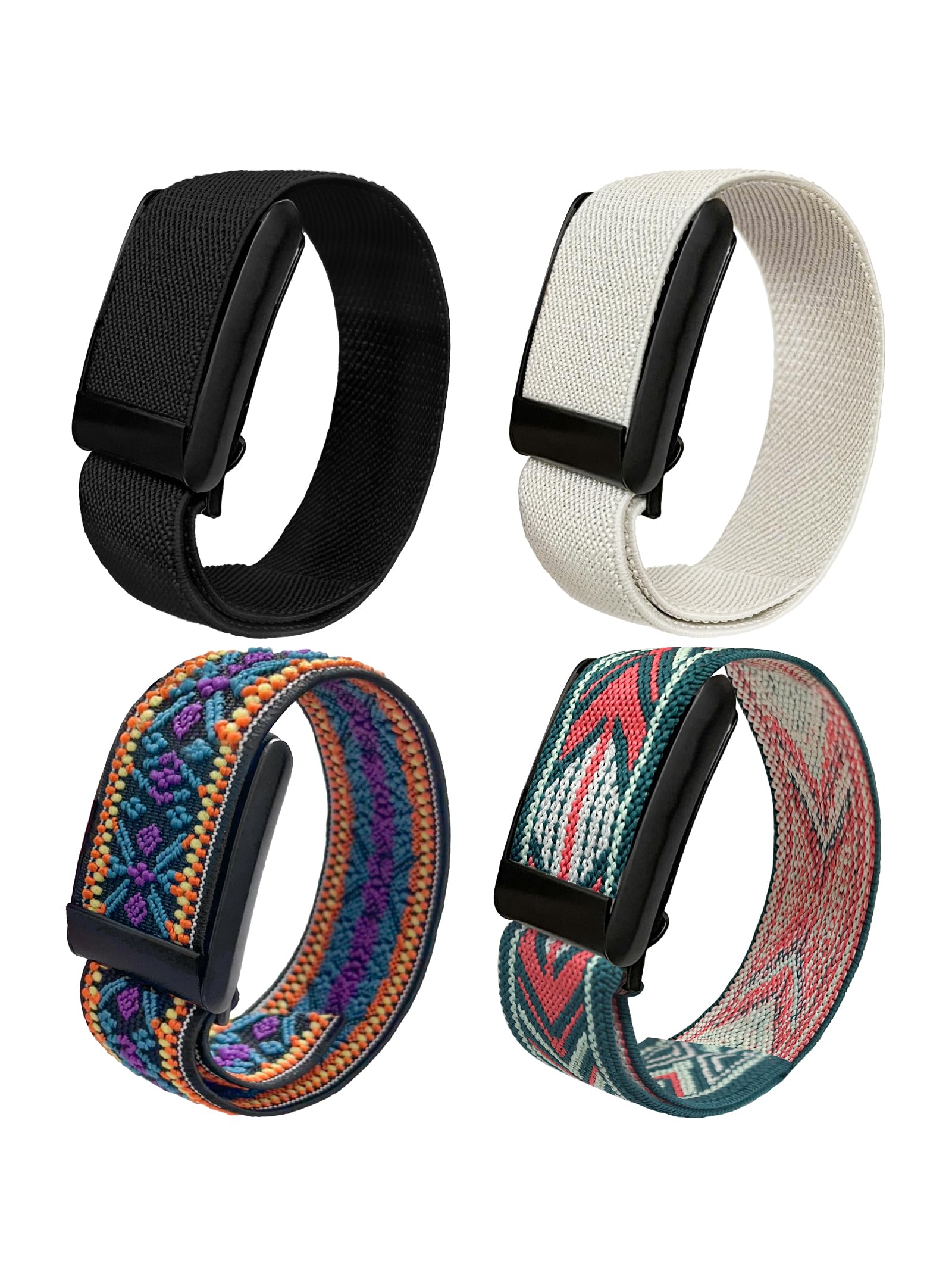 4 Packs Stretchy Nylon Band for Whoop 4.0 Bands for Women Men - Sports Straps for Whoop Band 4.0/3.0 Strap, Soft, Comfort, Breathable, Easy to Use and Adjustable (24cm)