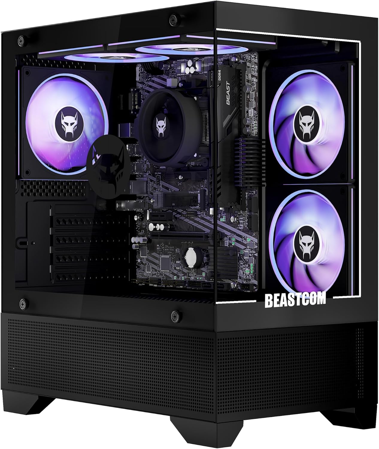 BEASTCOM Q3 Gaming PC Desktop Computer AMD Ryzen 5 3400G, 4K Vega Graphics, 16GB RAM, 1TB M.2 NVMe, 500W 80PLUS PSU, WiFi, Gaming Office Console, Towers Prebuilt PC