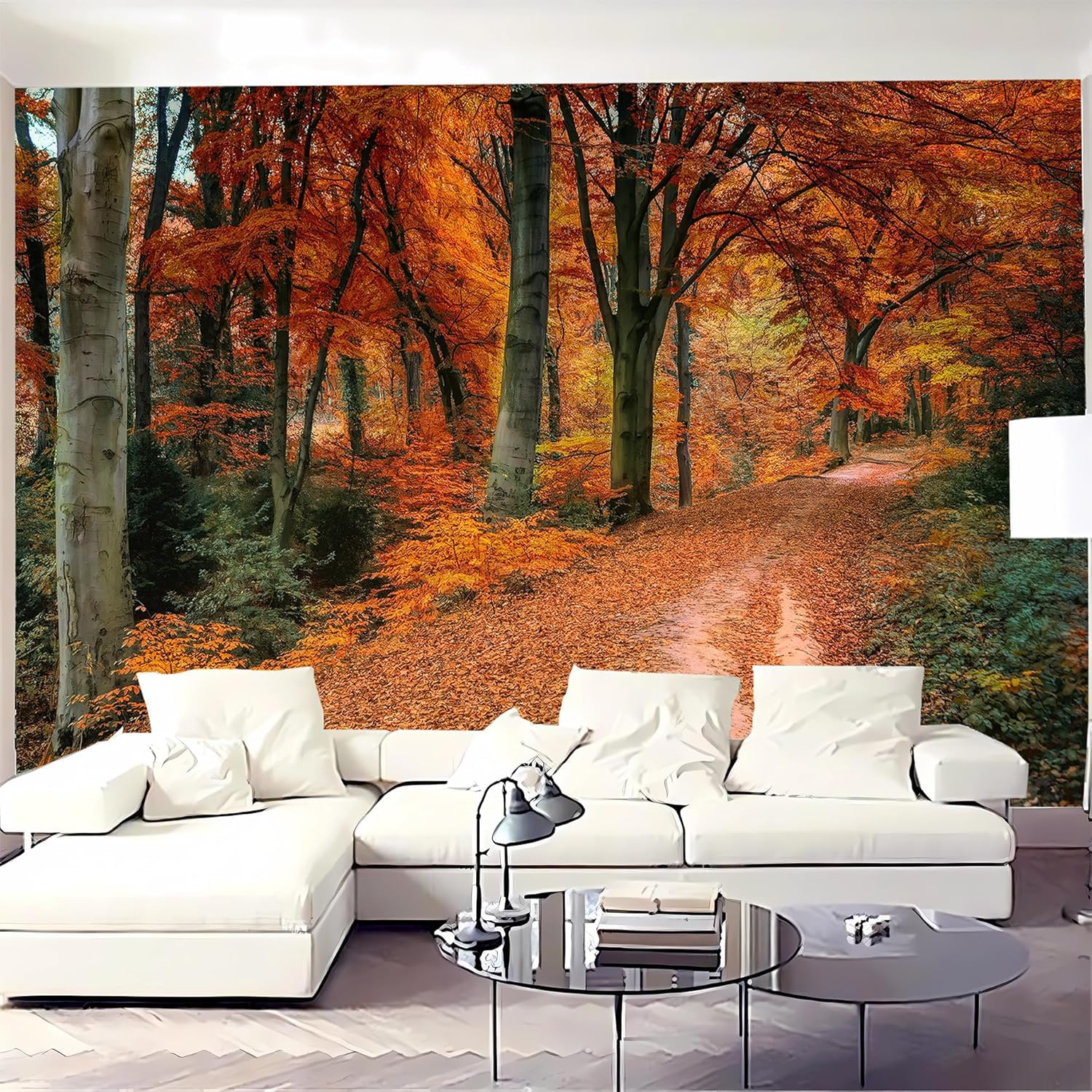 Carta da Parati Foresta 250x175 cm Fotomurale da Parete Paesaggio Autunnale Carta Parati Adesiva Muro 3D Poster Giganti da Parete Camera da Letto Soggiorno A-1516