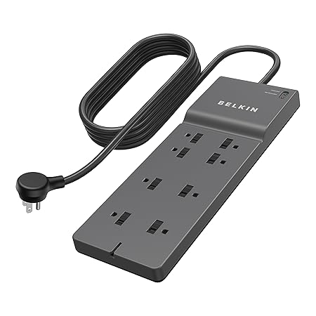 Belkin 8-Outlet Commercial Power Strip Surge Protector with 8-Foot Power Cord, 2500 Joules (BE108000-08-CM)
