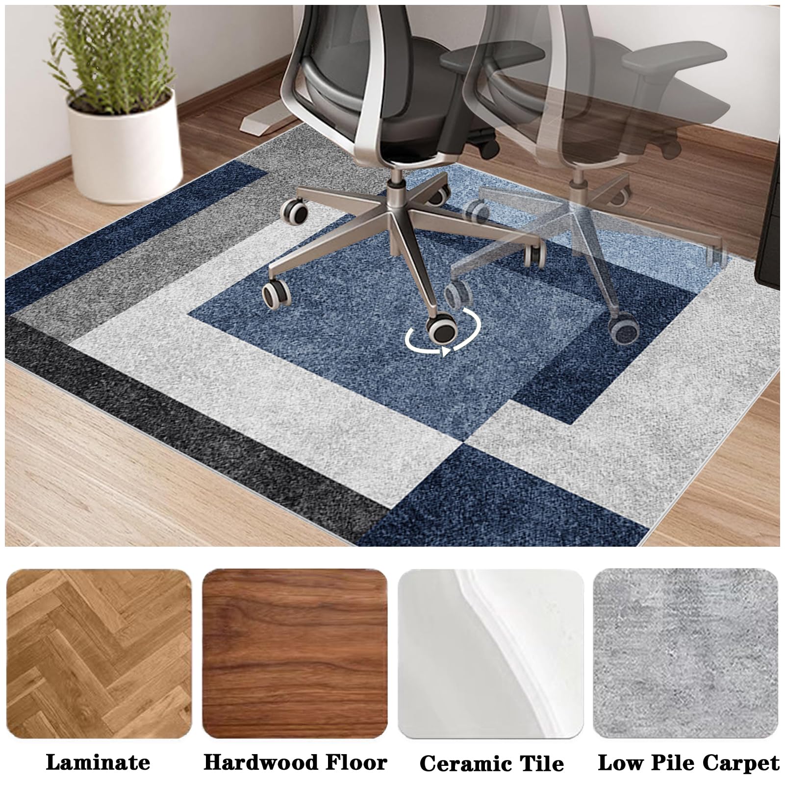 Tappeto protettivo salvapavimento per sedie Ufficio di plastica parquet, tappeto