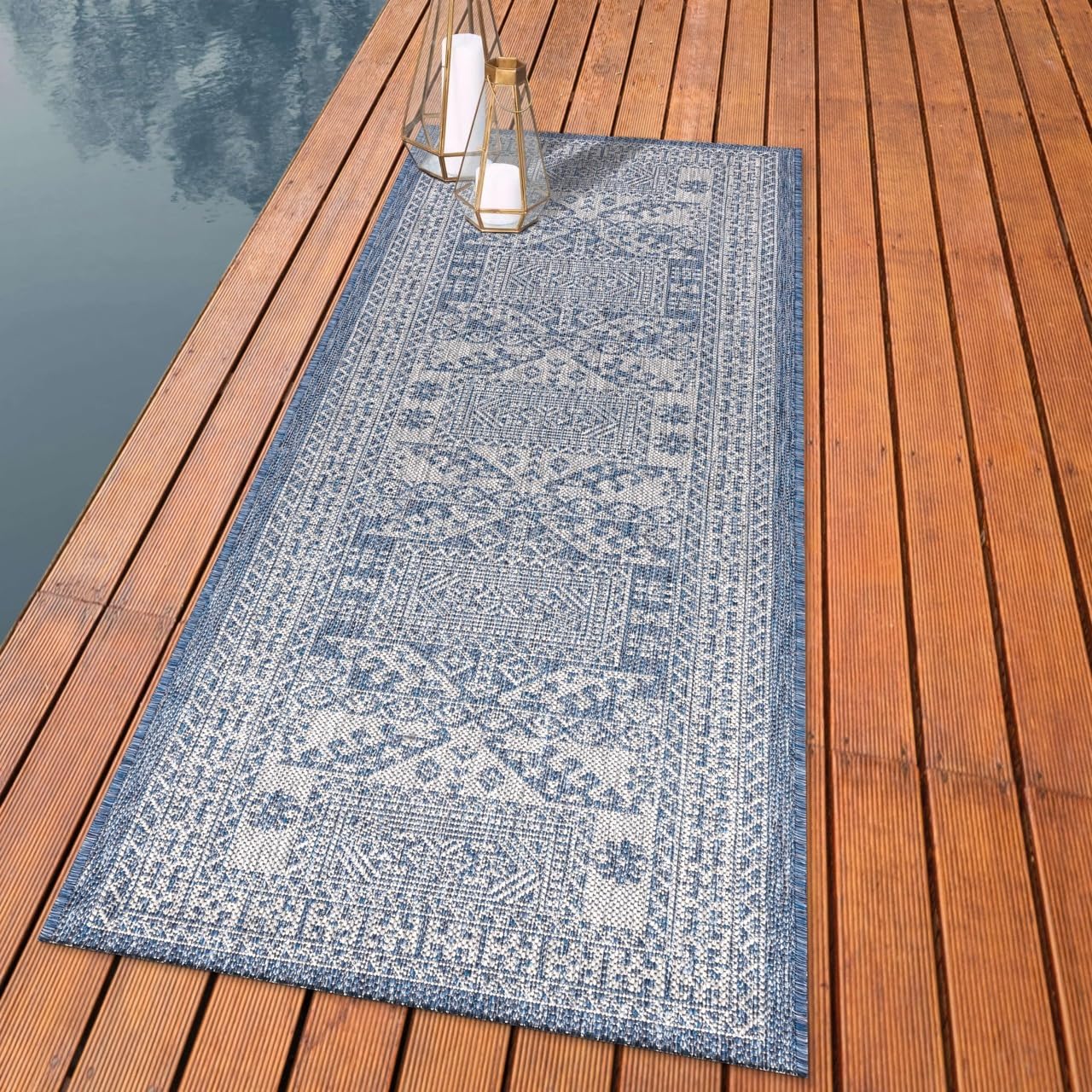 Keen Home Design Terrace Outdoor Runner Rug - 2x6 Washable Indoor/Outdoor Rug for Patio, Kitchen, Balcony, Beach, Garden, Deck and Porch, Size: 2'2"