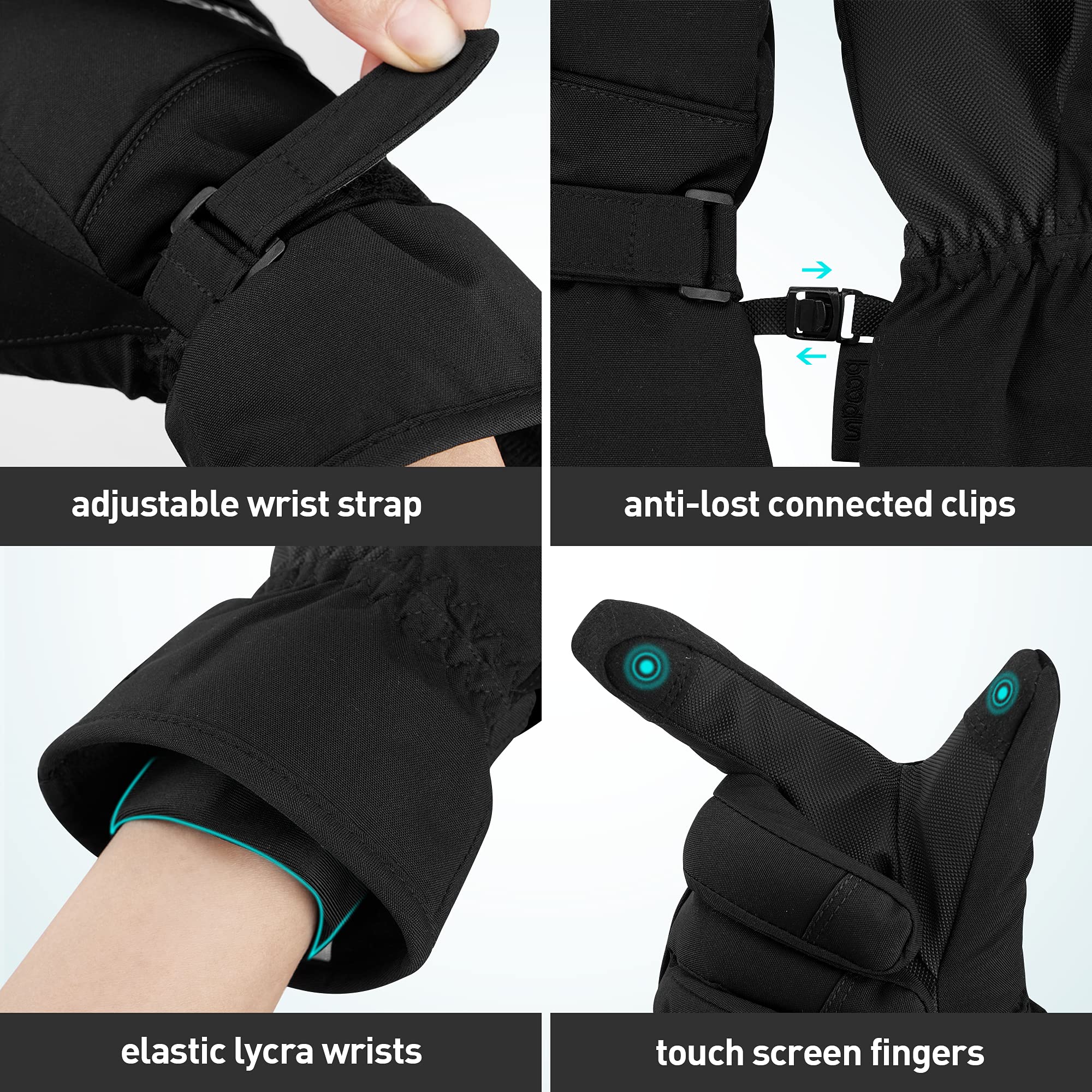 Arcweg Handschuhe Kinder Jungen Winter Warm Winterhandschuhe Skihandschuhe Fahrradhandschuhe Mädchen rutschfest Wasserdicht Gloves Laufhandschuhe Fingerhandschuhe Sport Wandern Laufen Ski