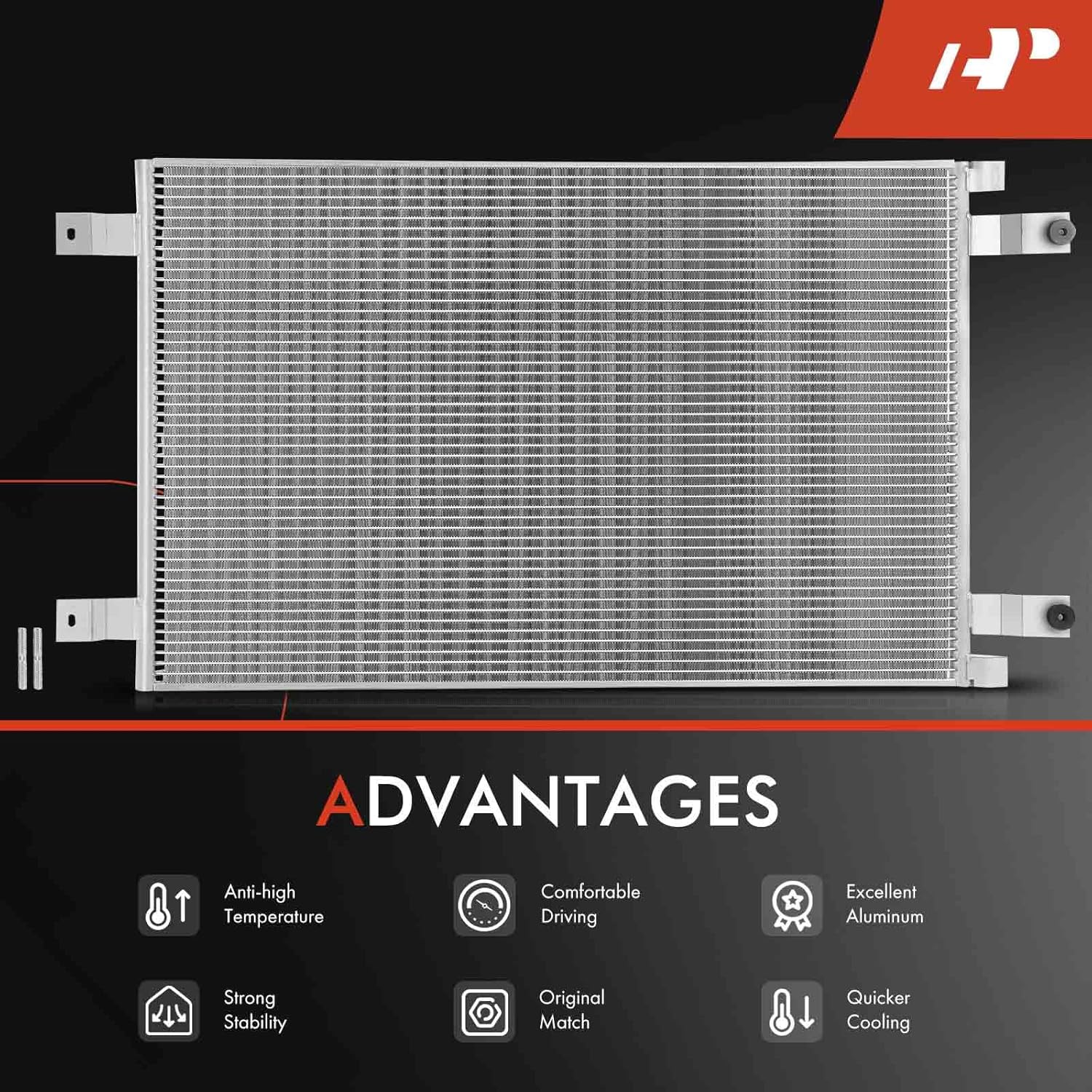 A-Premium Air Conditioning A/C Condenser Compatible with Kenworth T2000 2008-2010, T700 2011-2013, T800 2008-2015, W900 2011-2015 & Peterbilt 367 2013-2015, 387 2008-2011, 389 2008-2016, 587 2011-2013