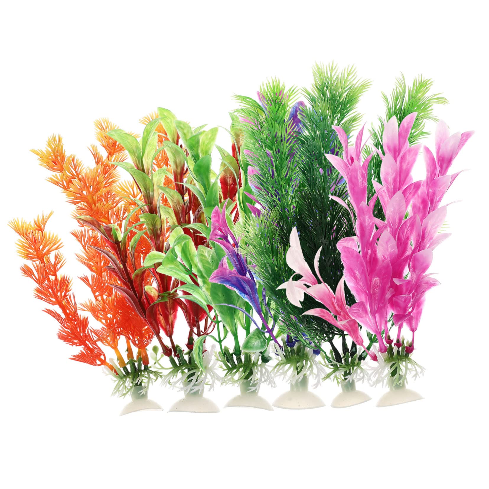 Sosoport 4 Sätze Aquarium Landschaftsbau Wasserpflanzen Gefälschte Blumen Aquarienschmuck Kunststoffpflanze Aquariumpflanzen Lebendige Kunstpflanze Aquarienpflanze Plastik 6 Stück * 4