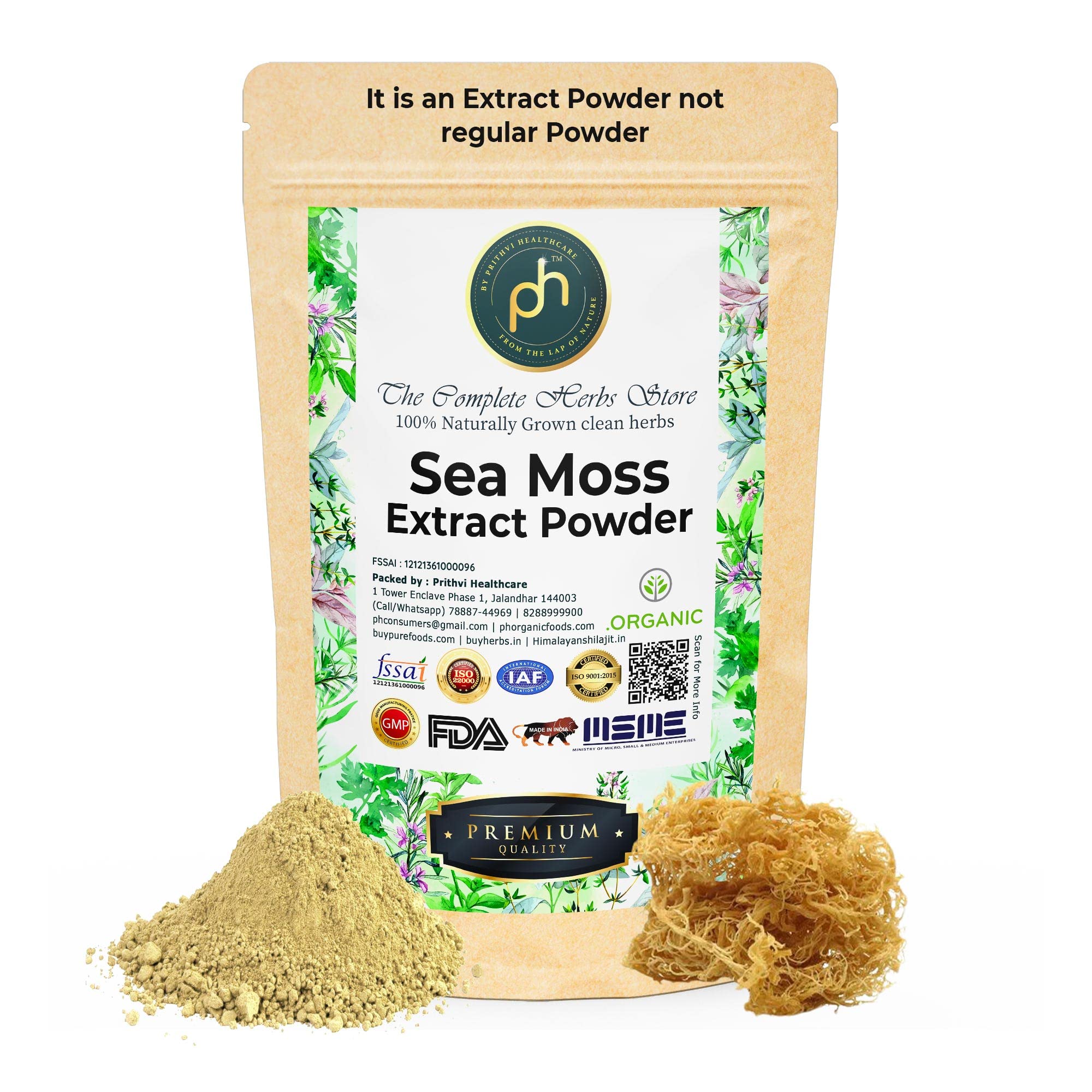 PHs Organic Irish Sea Moss Extract Powder 100g | ISO GMP Organic FDA Certified Herb for Overall Body wellness (B0C2PCNV2Y) Amazon Price History, Amazon Price Tracker