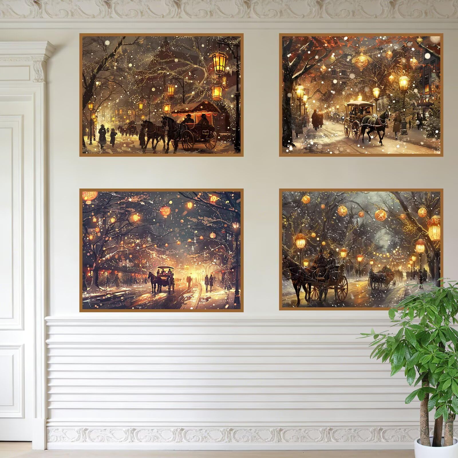 Diamond Painting Eckige Steine 4er set Diamond Painting Landschaft 50x40cm 2026 New 5D DIY Malen Nach Zahlen Erwachsene,Bastelset Kinder ab 6 Jahre,Kleine Geschenke für Frauen,Mädchen (Stadt-10) K-a25