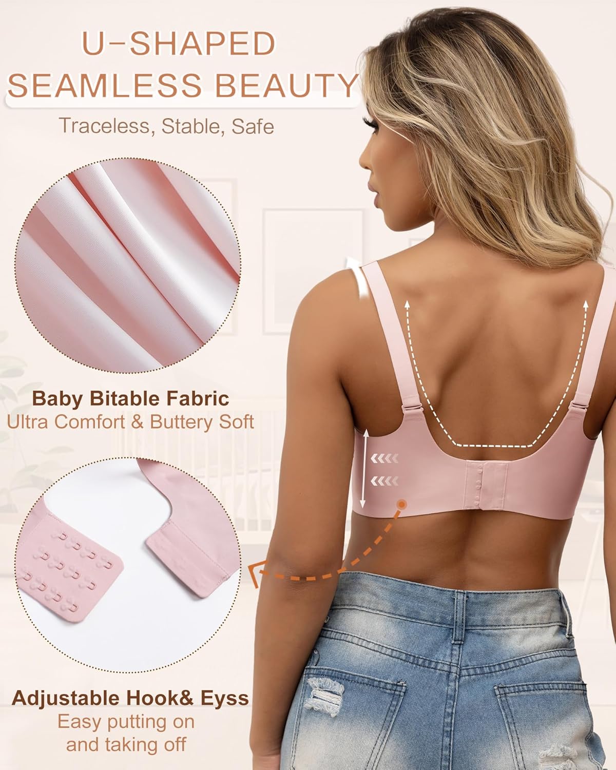 As Fairy Nursing Bras for Breastfeeding Wavy Seamless Comfort Maternity Bralette Wireless Pregnancy Sleep Bra with Support - Image 4