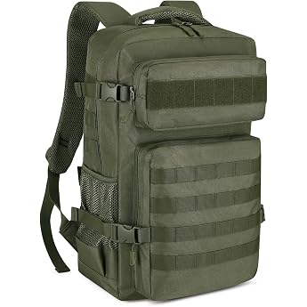 HUNTVP Military Backpack Men's 30L Tactical Backpack Molle Hiking Backpack Tactical Backpack Sports Backpack German Army Waterproof Daypack for Hiking Camping Outdoor 30 L Green