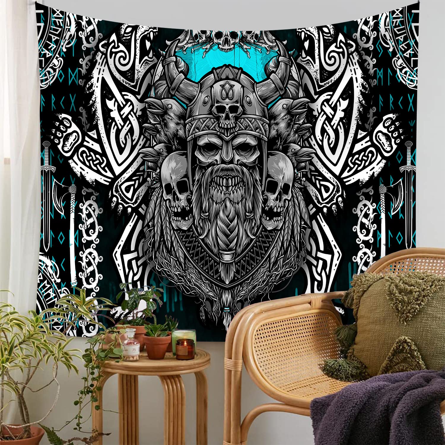 Amazon.co.jp: Color Duty バイキングタペストリー 壁掛け 80x60インチ