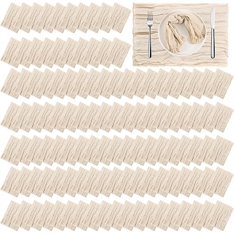 Zhehao 200 Pack Cheesecloth Gauze Cloth Napkins for Weddings