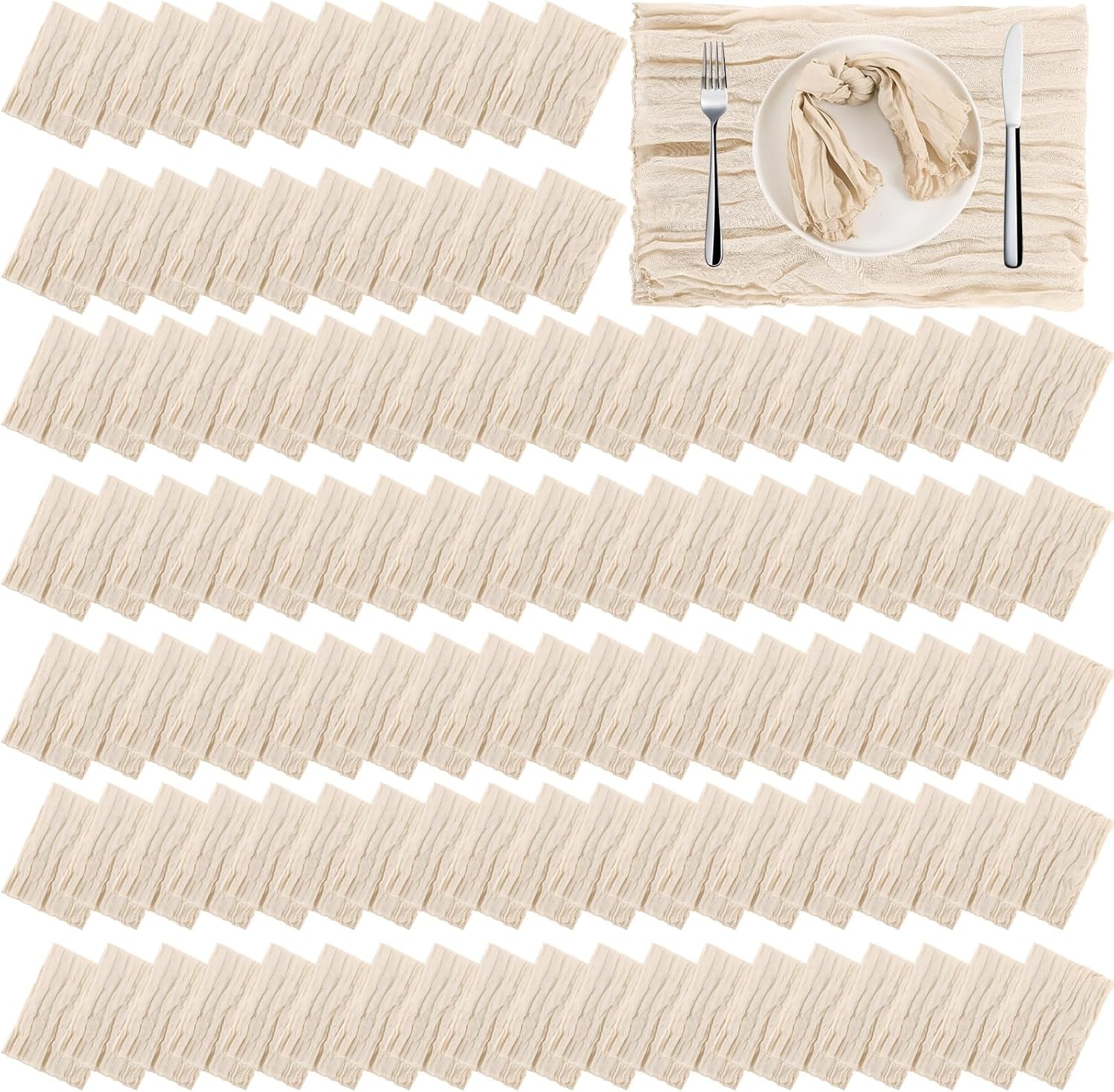 Zhehao 200 Pack Cheese Cloth Napkins Bulk 16 x 16 Inch